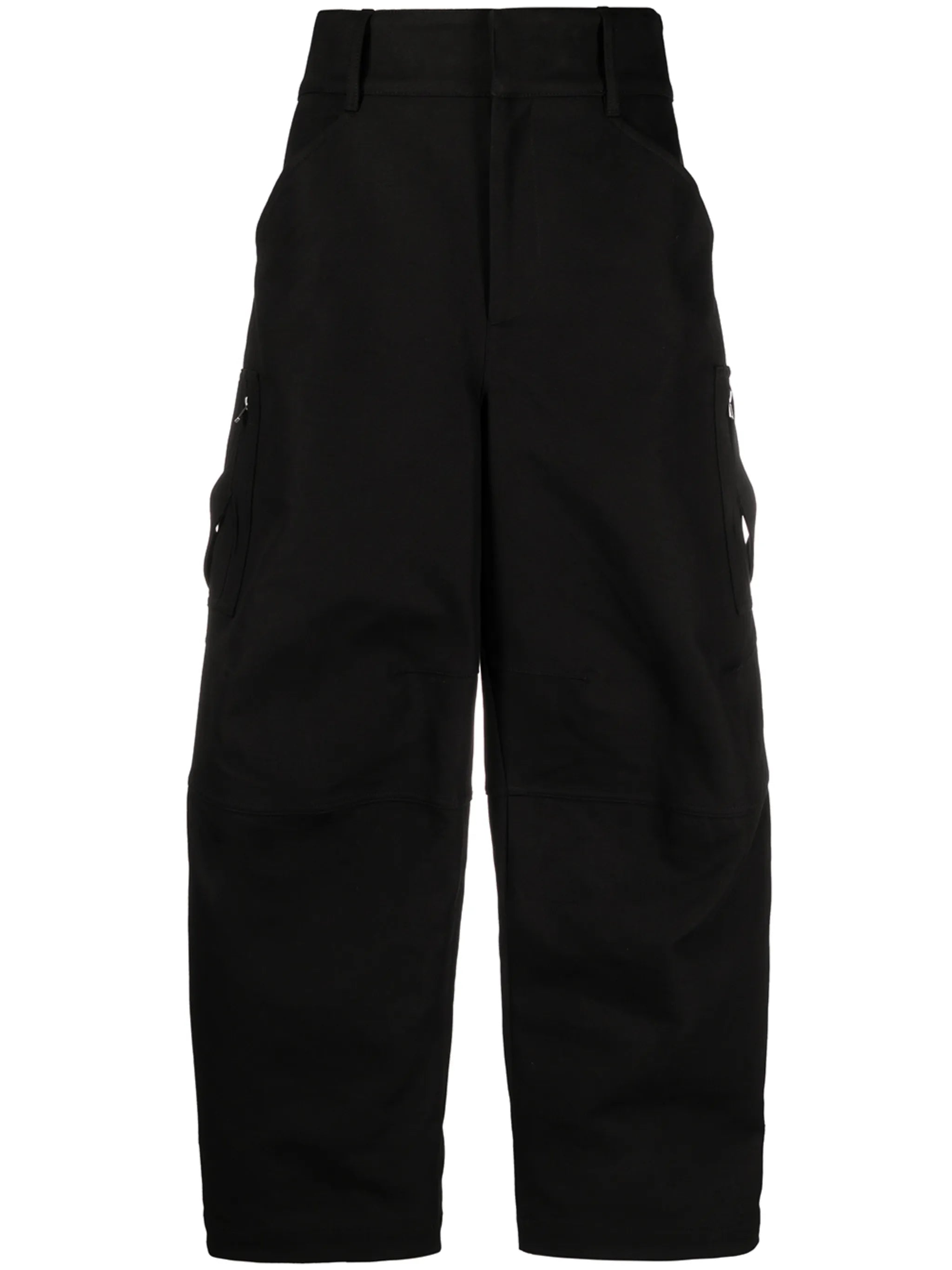 high-waist cargo trousers