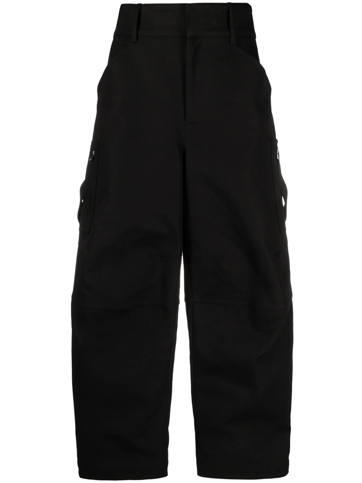 high-waist cargo trousers