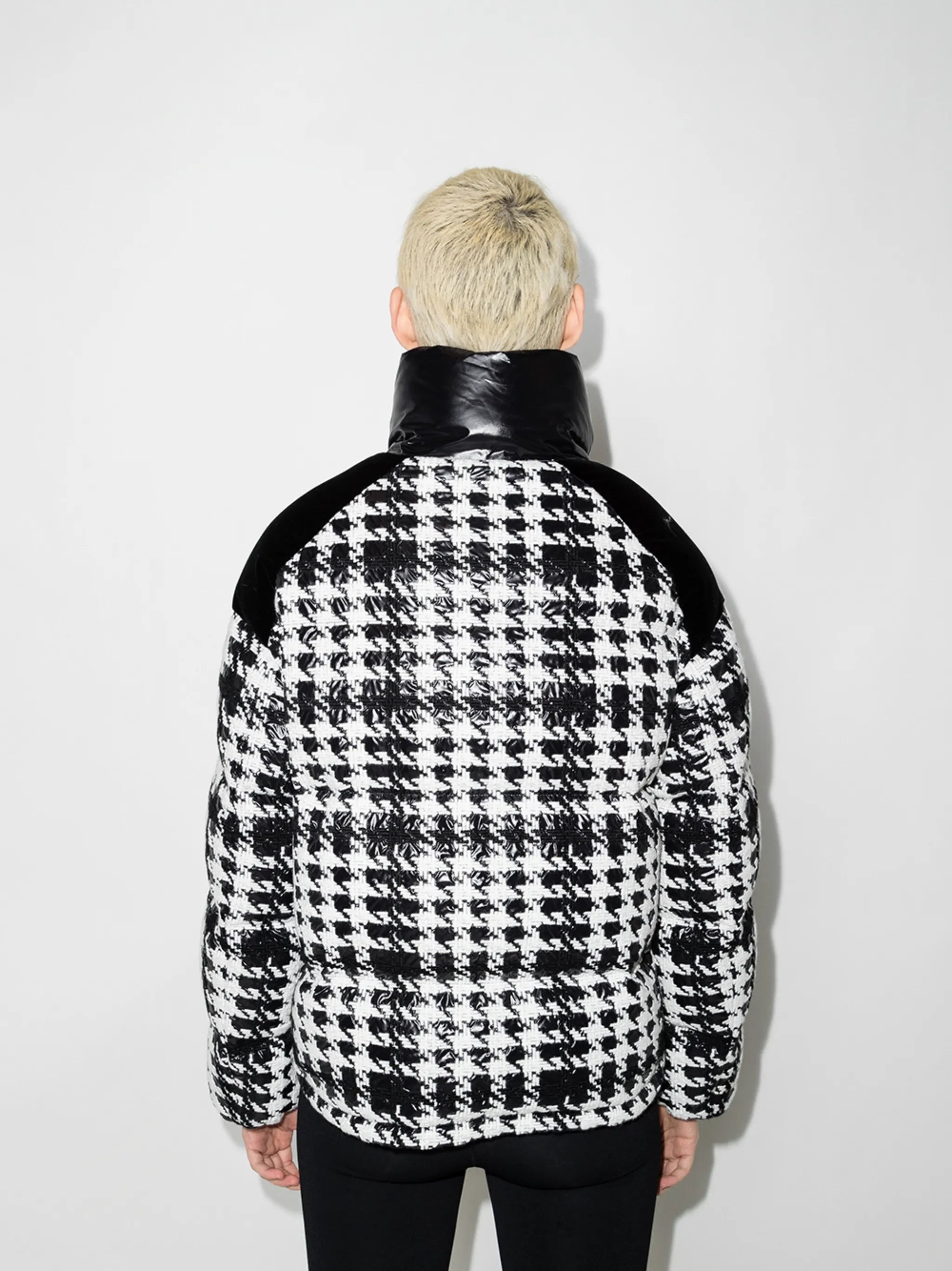 Erine houndstooth-pattrn puffer jacket
