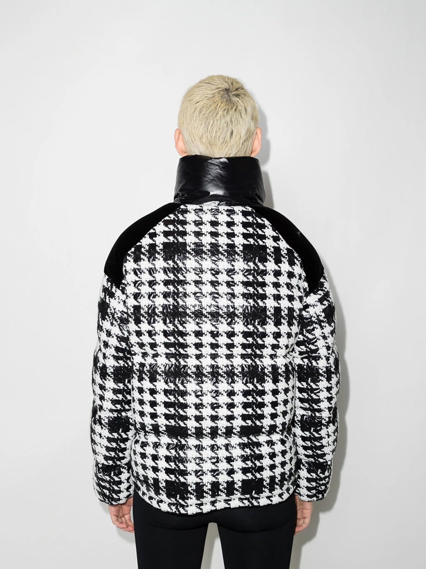 Erine houndstooth-pattrn puffer jacket