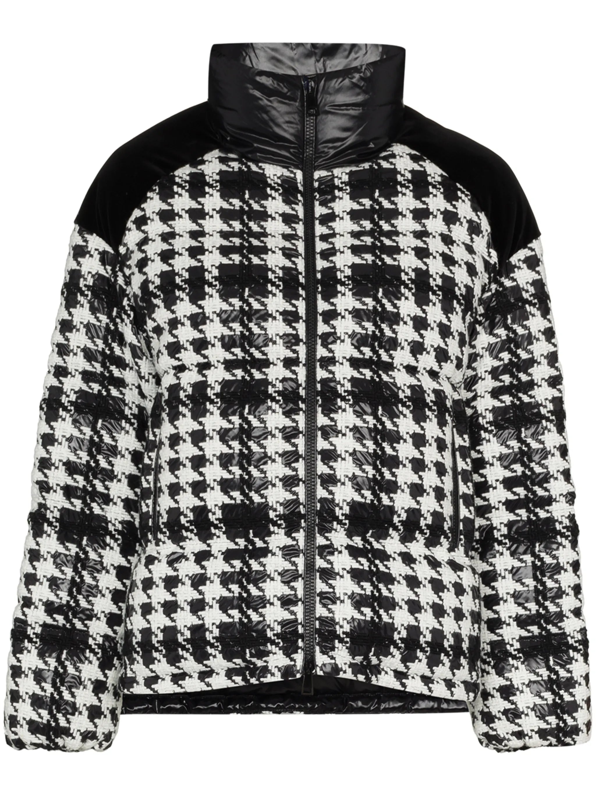 Erine houndstooth-pattrn puffer jacket