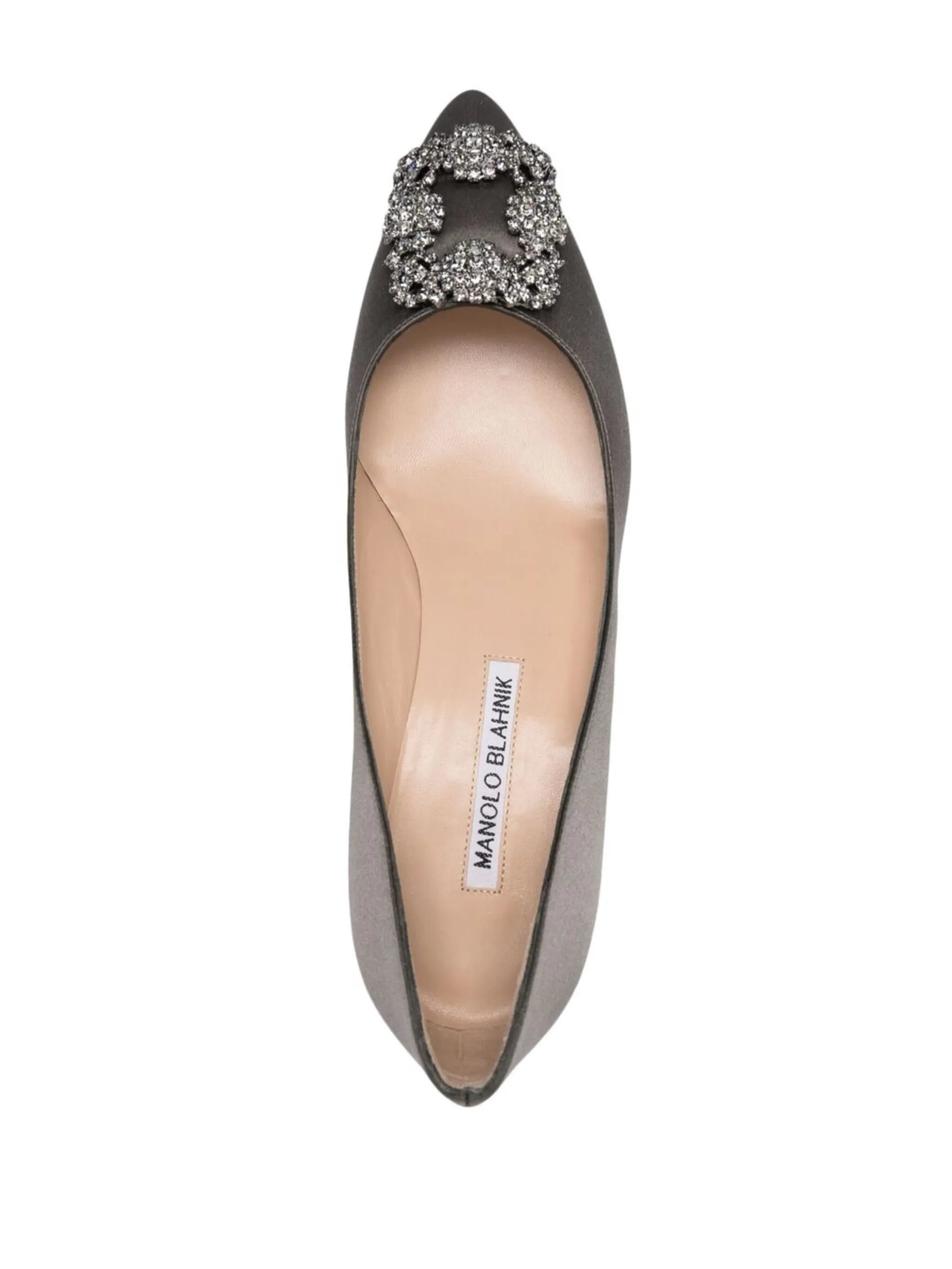 50mm Hangisi crystal-buckle leather pumps