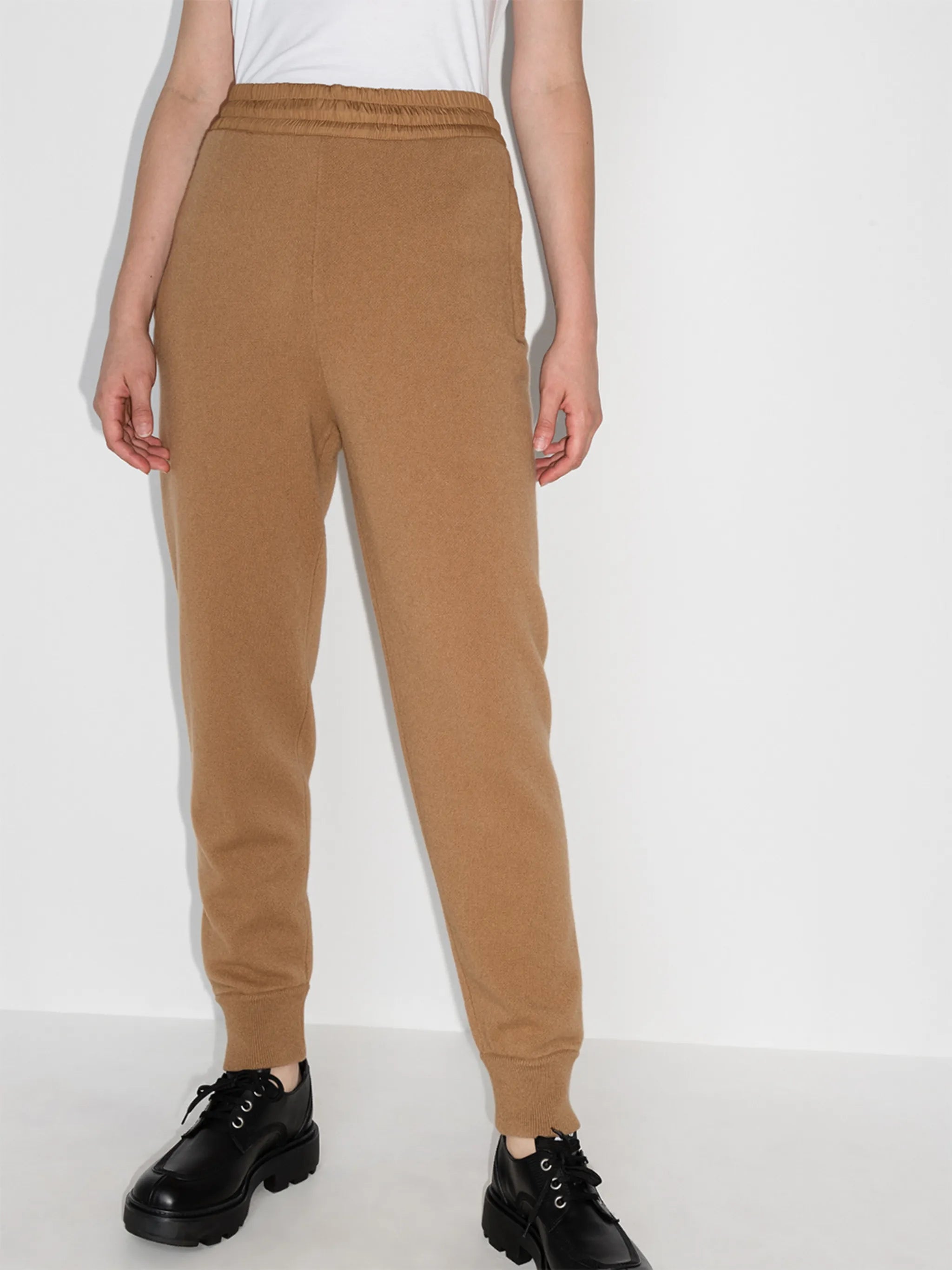 knitted high-waisted track pants