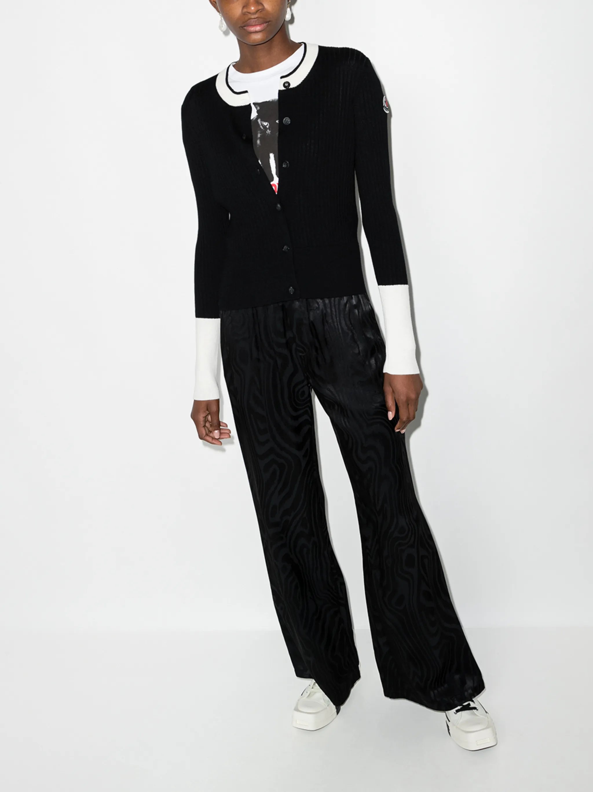 ribbed-knit wool cardigan