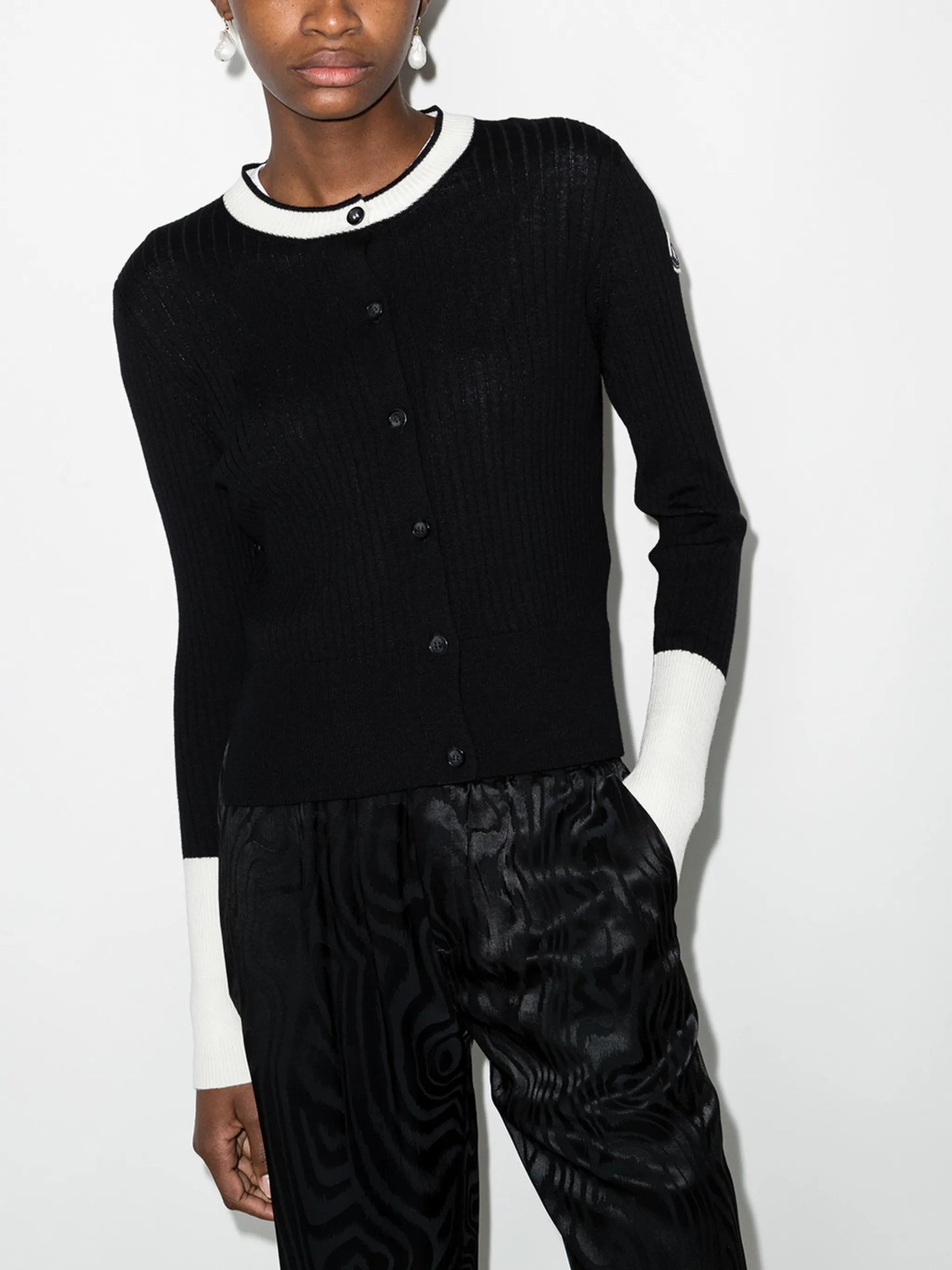 ribbed-knit wool cardigan