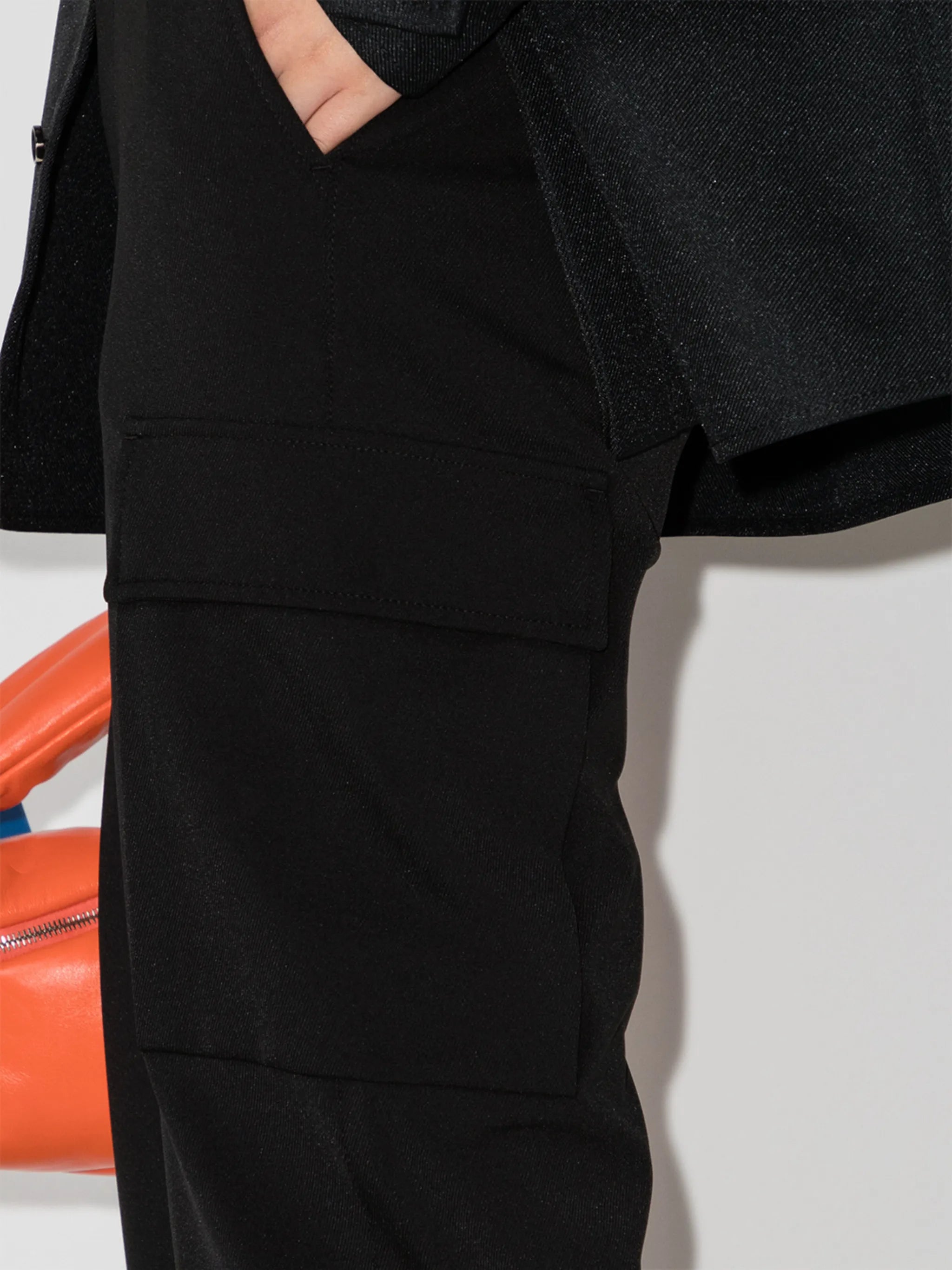 high-waisted cargo trousers