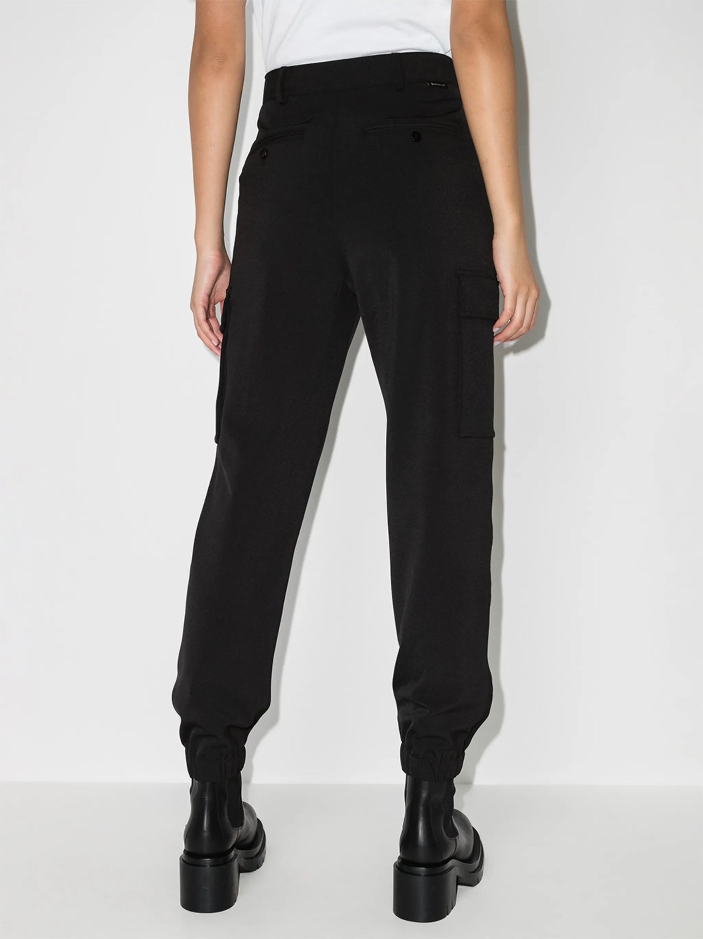 high-waisted cargo trousers