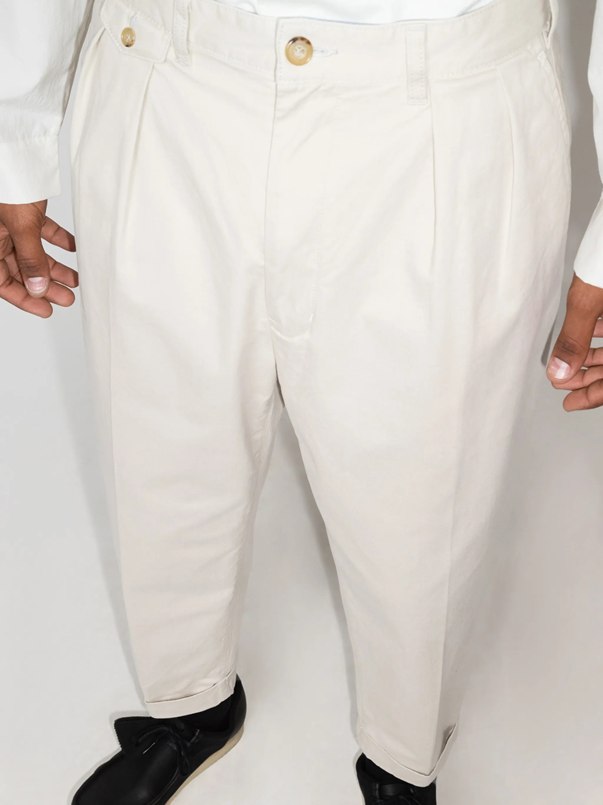 double pleated chinos