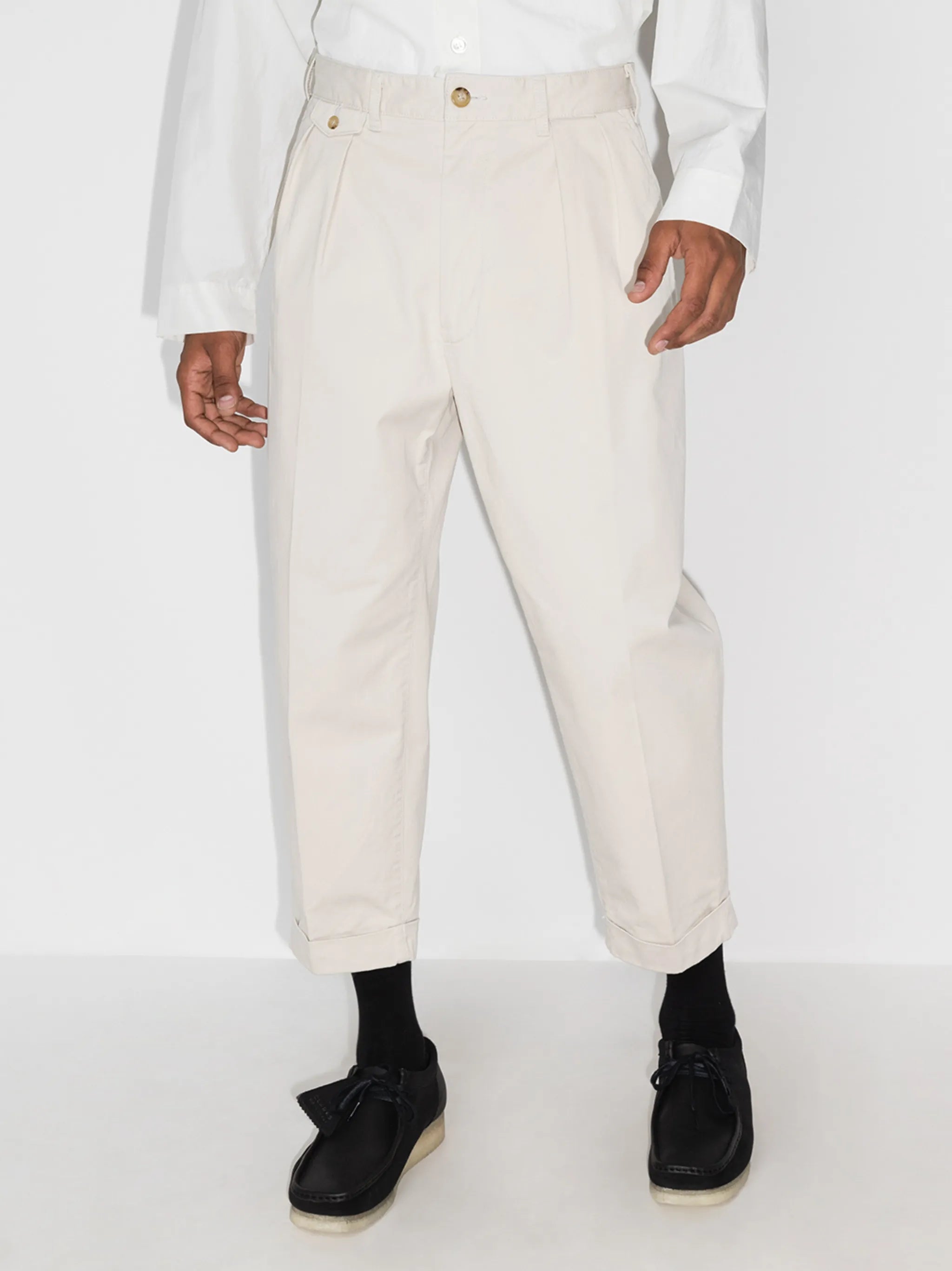 double pleated chinos