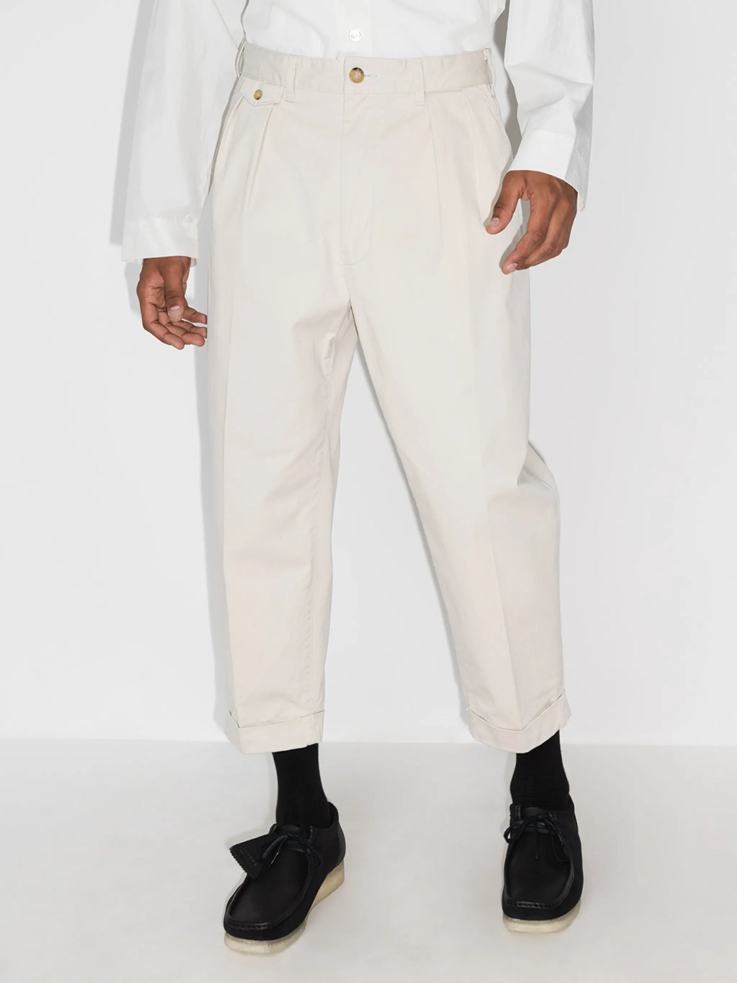 double pleated chinos