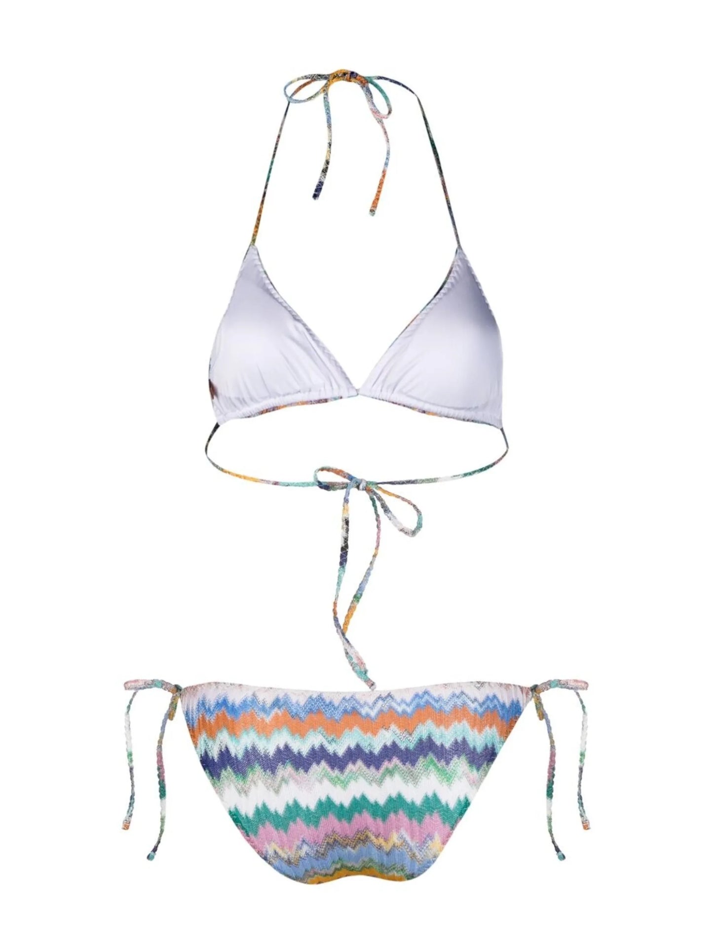 Mare Light chevron-knit bikini set