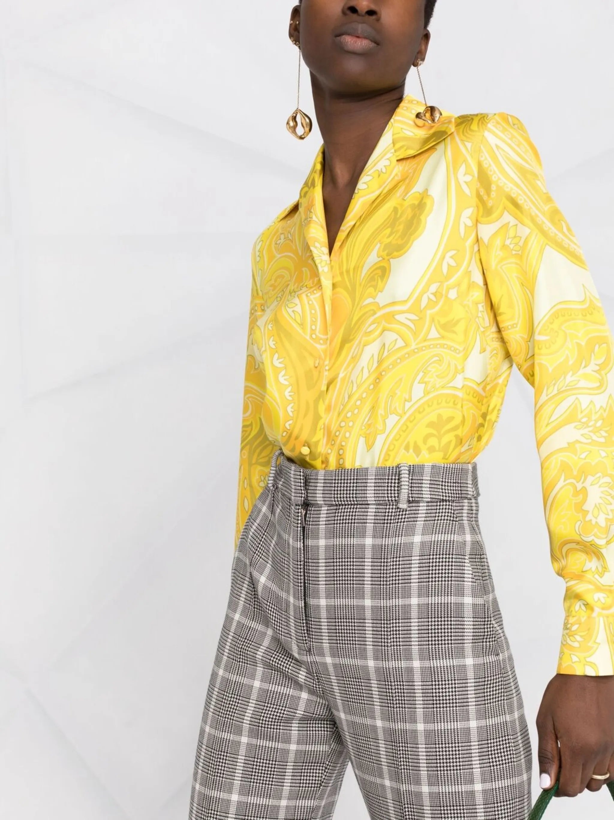 paisley-print silk shirt