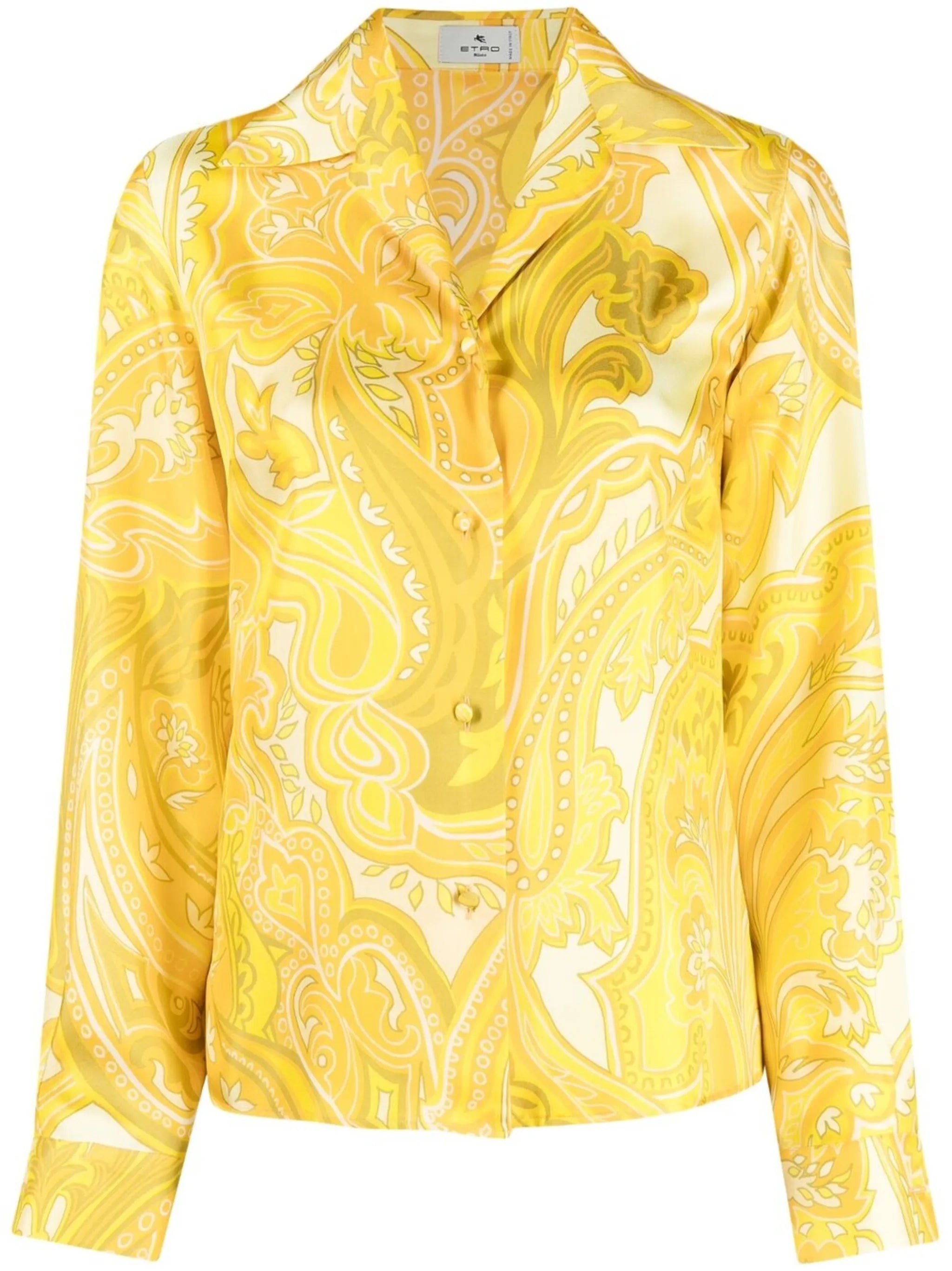 paisley-print silk shirt