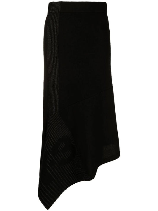 CH1 asymmetric knitted skirt