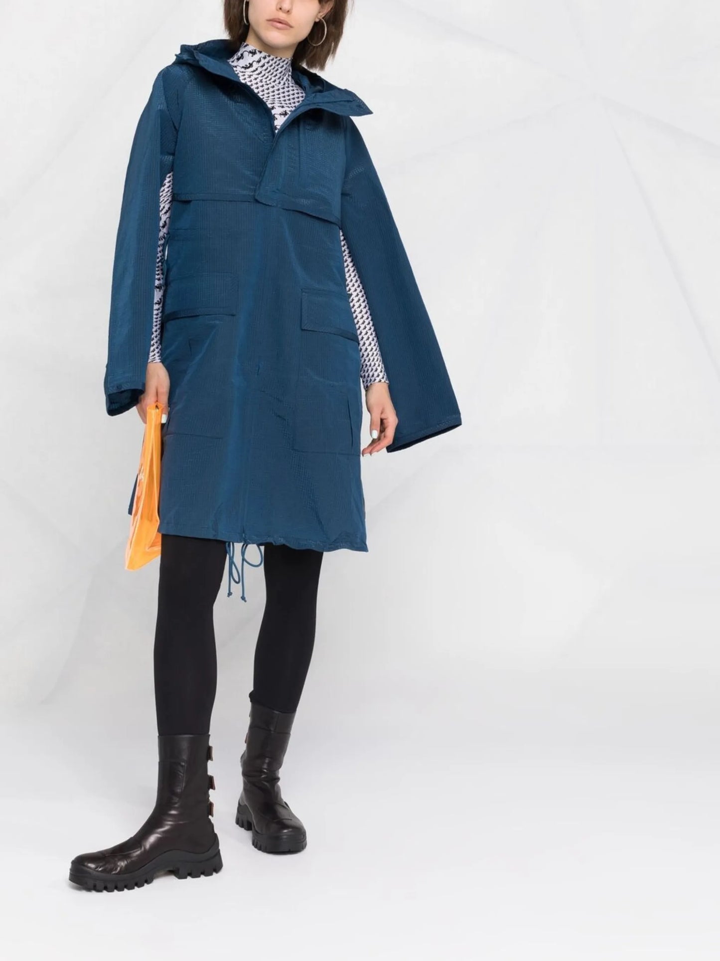 CH2 sporty seersucker hooded parka