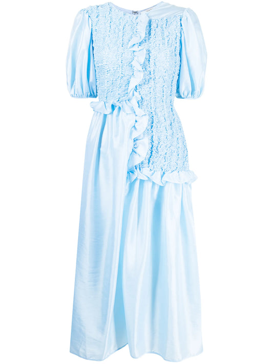 Camden ruffled puff-sleeve dress