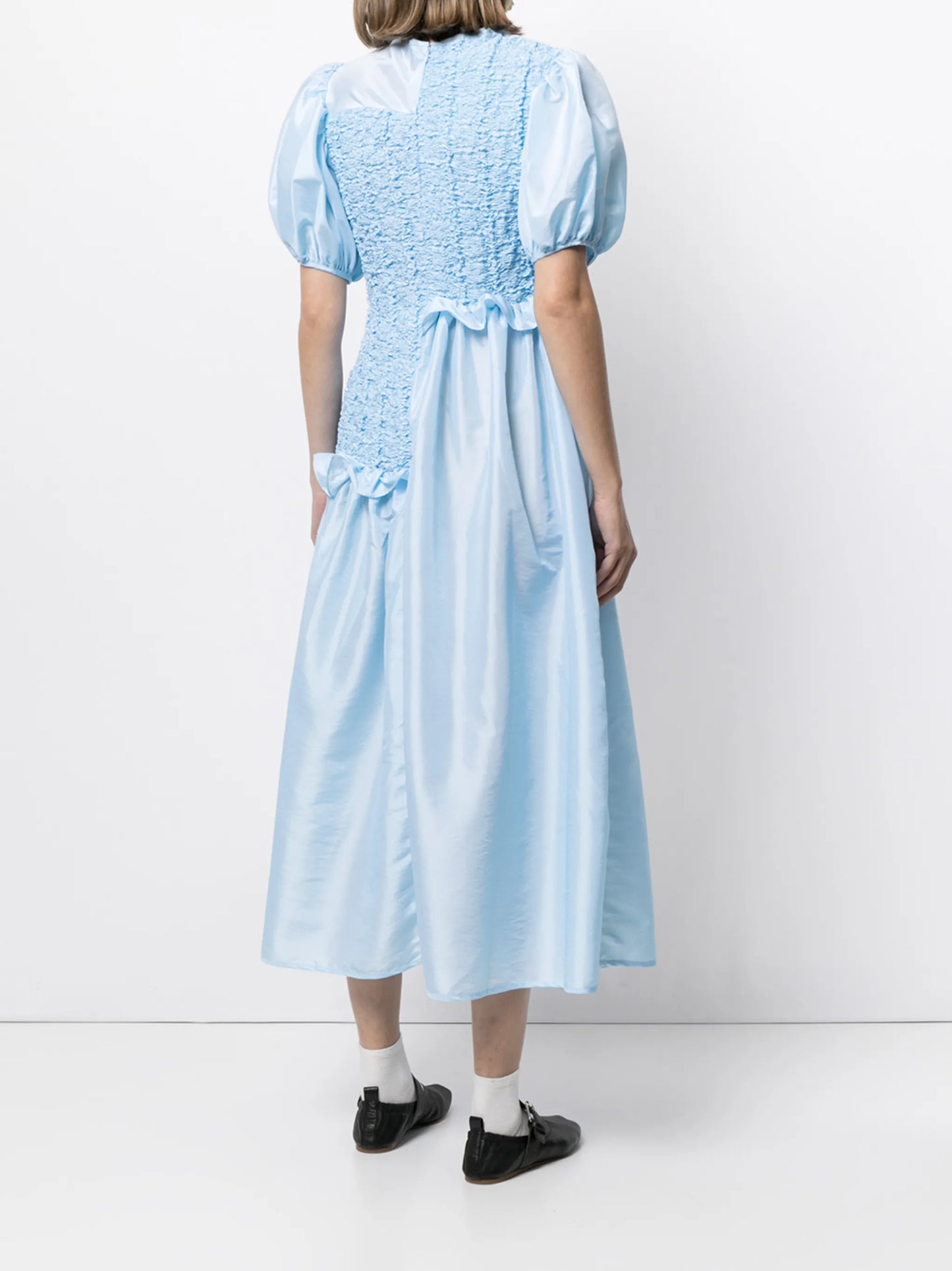 Camden ruffled puff-sleeve dress