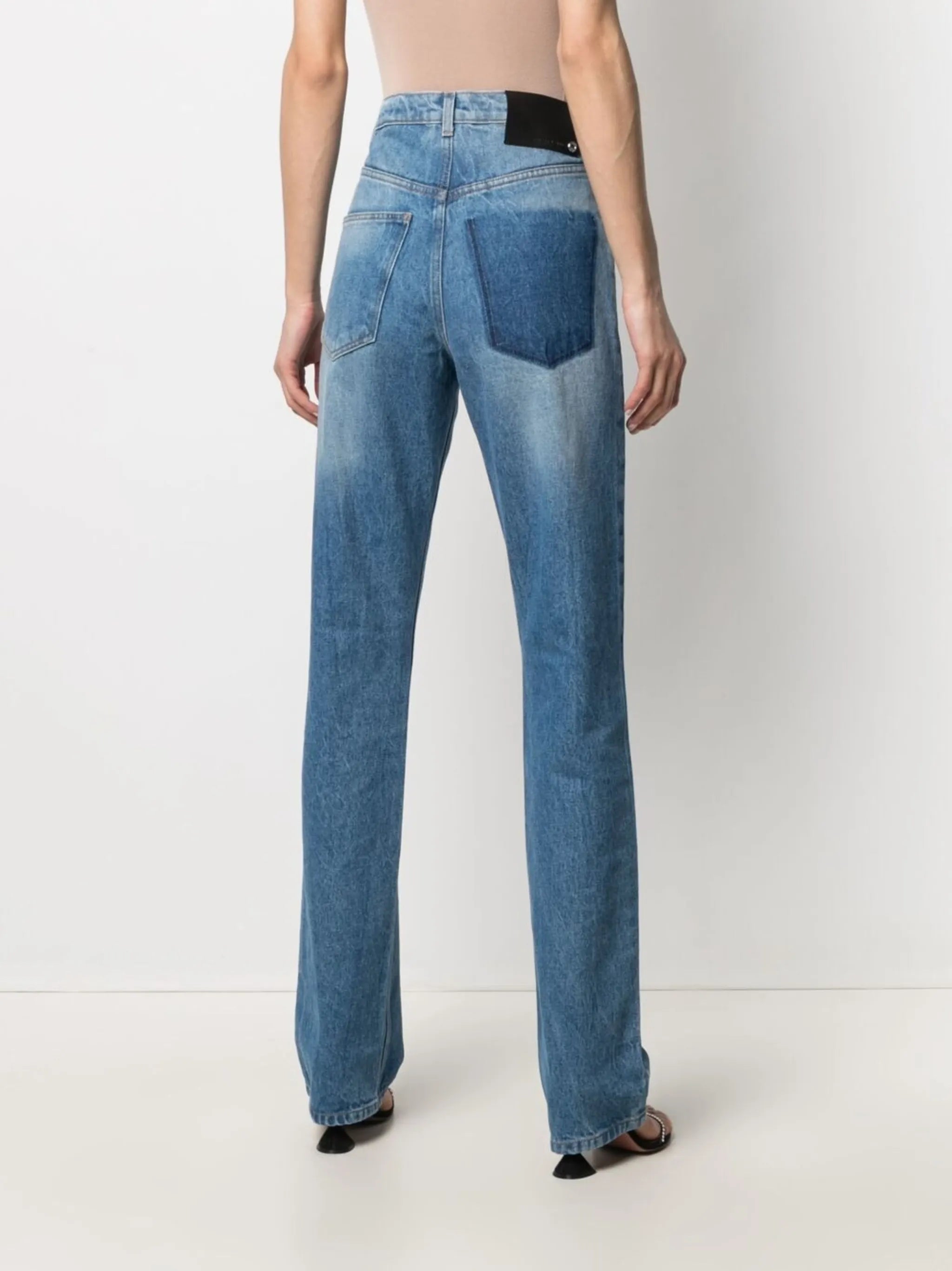 high-waist missing pocket jeans