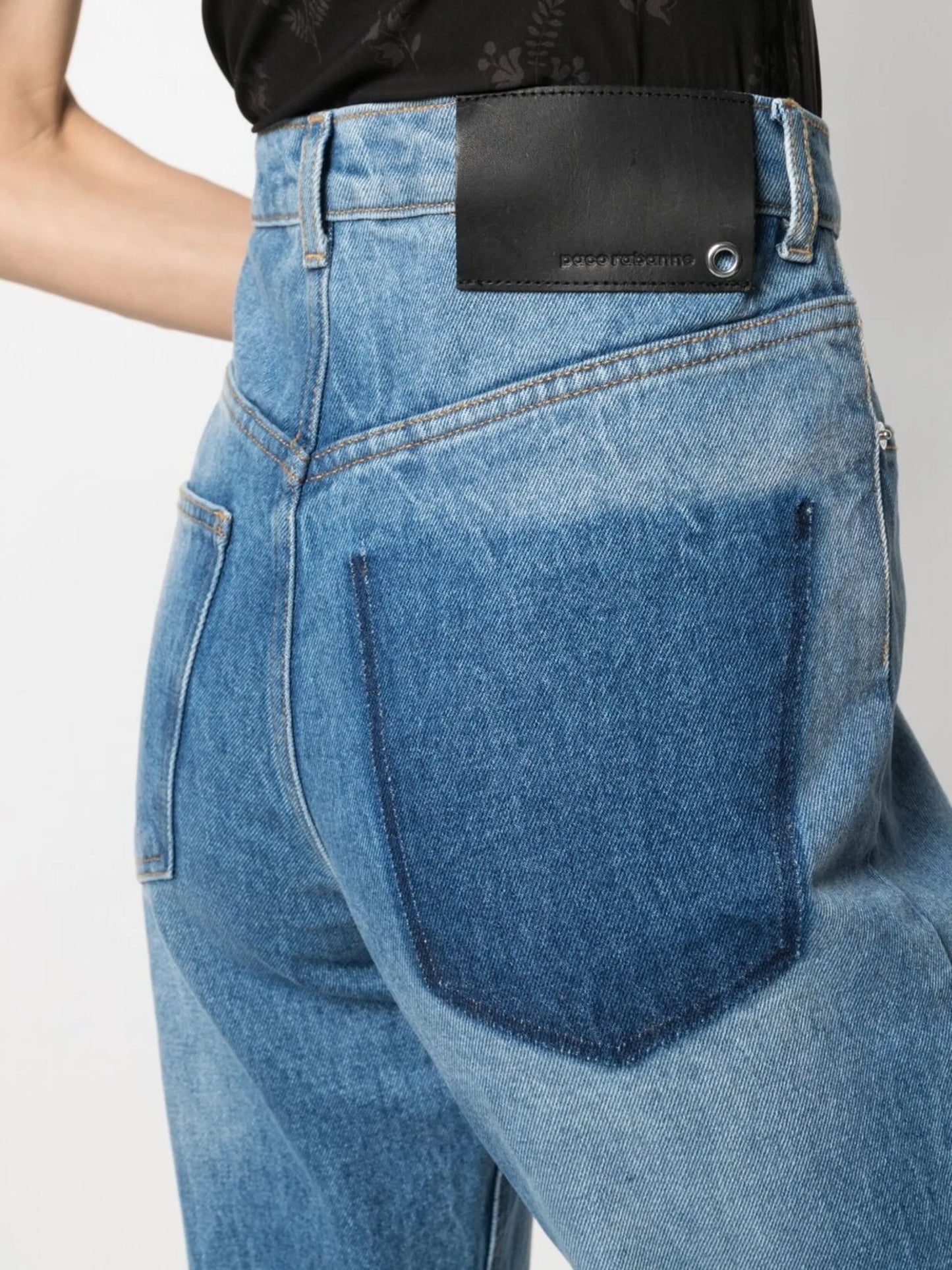 high-waist missing pocket jeans