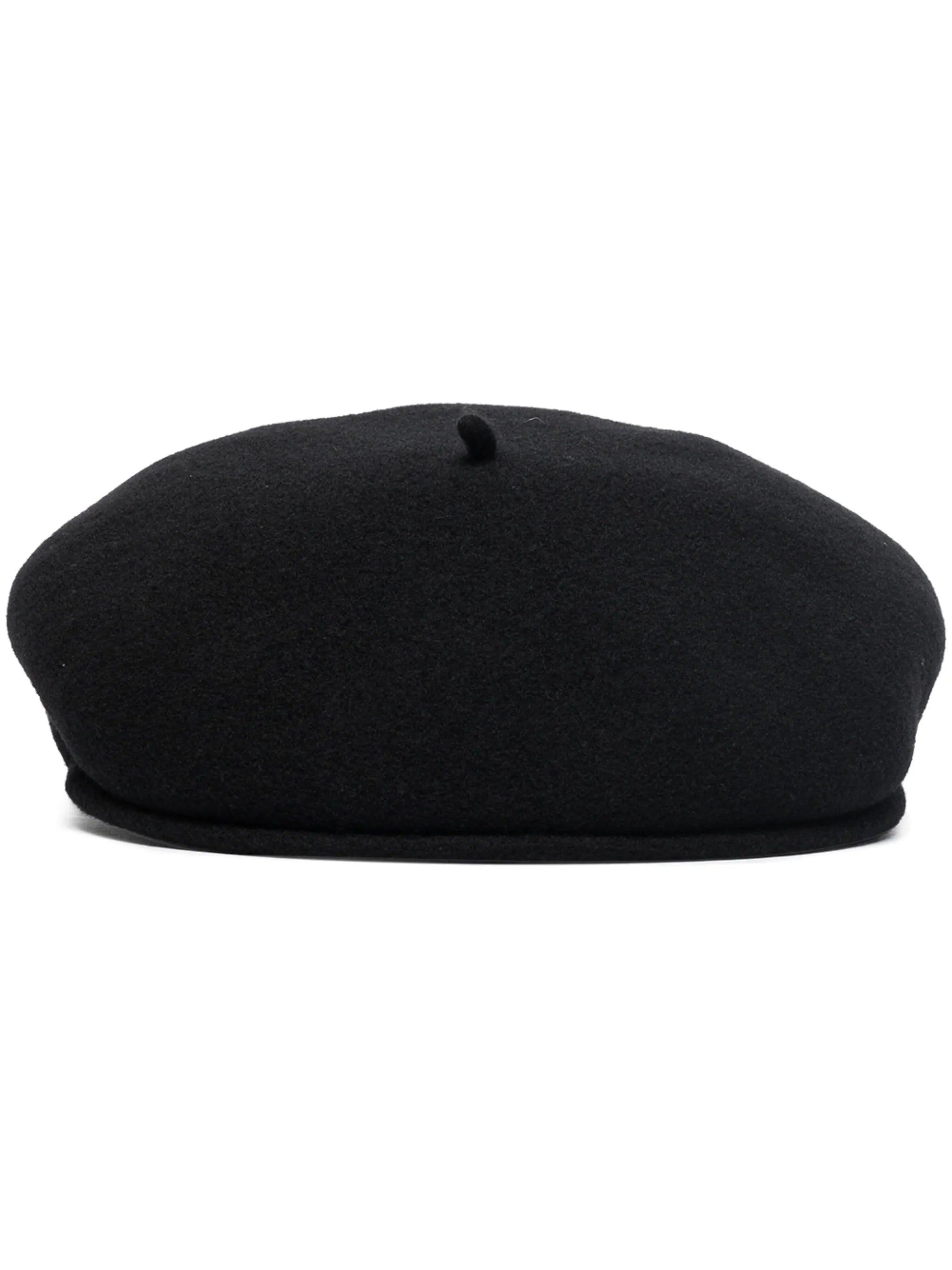 logo-embroidered wool beret