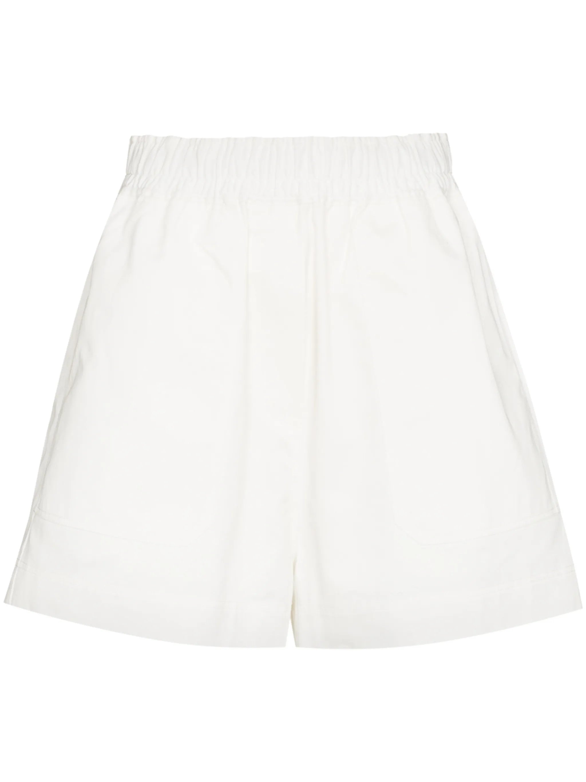 Drill elasticated-waist shorts