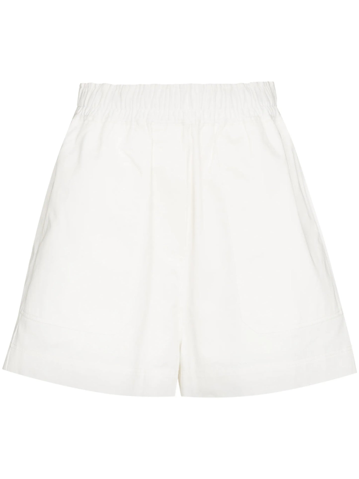 Drill elasticated-waist shorts