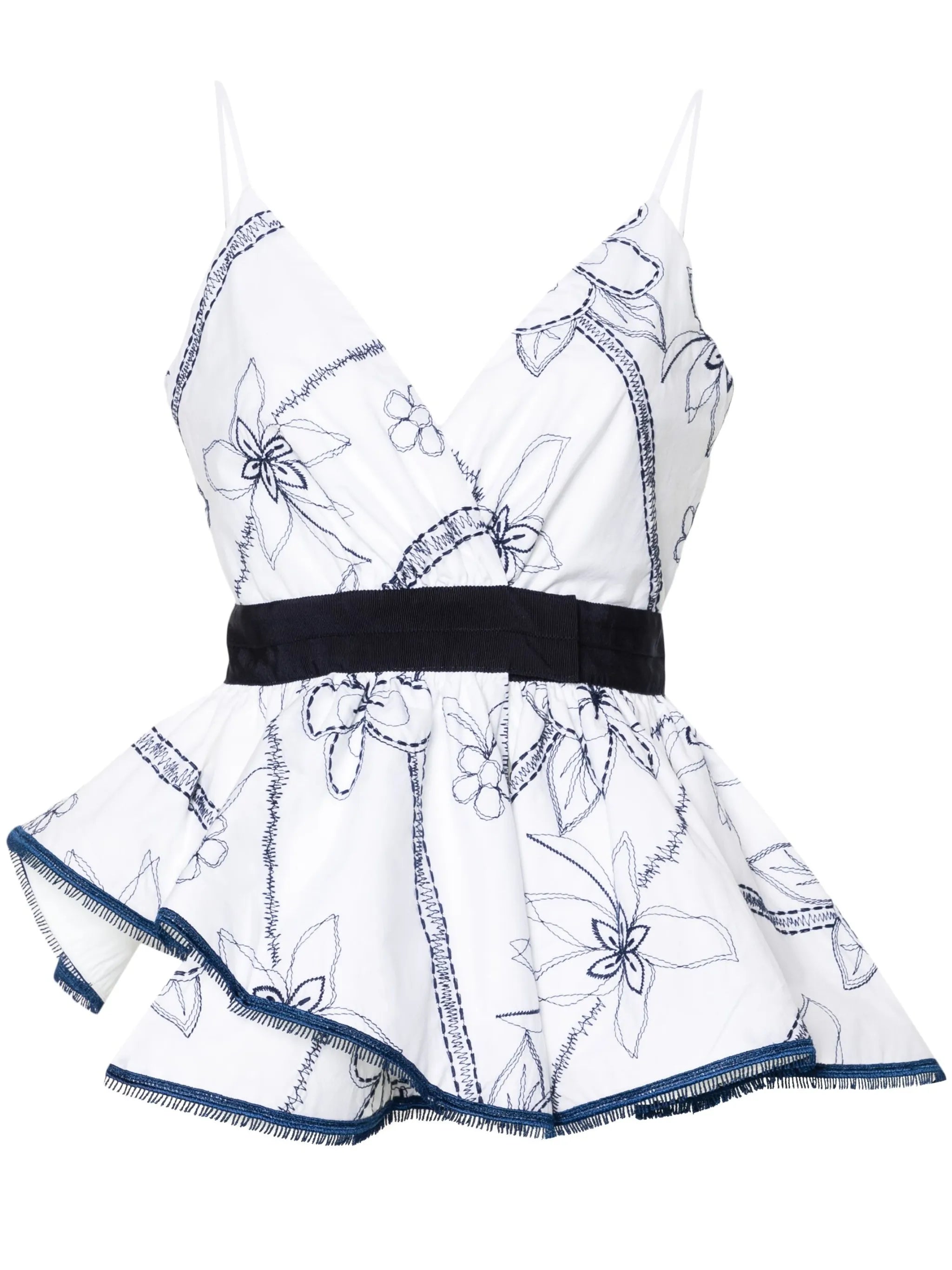 Leila flora- embroidered top