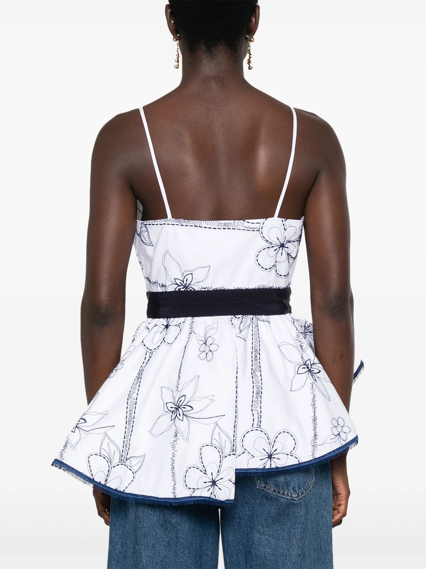 Leila flora- embroidered top