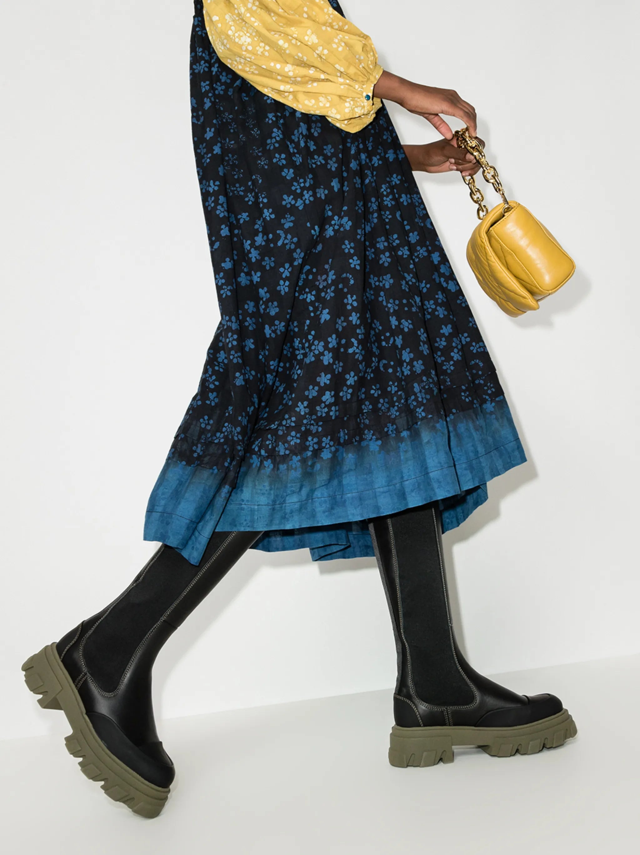 chunky calf-length boots