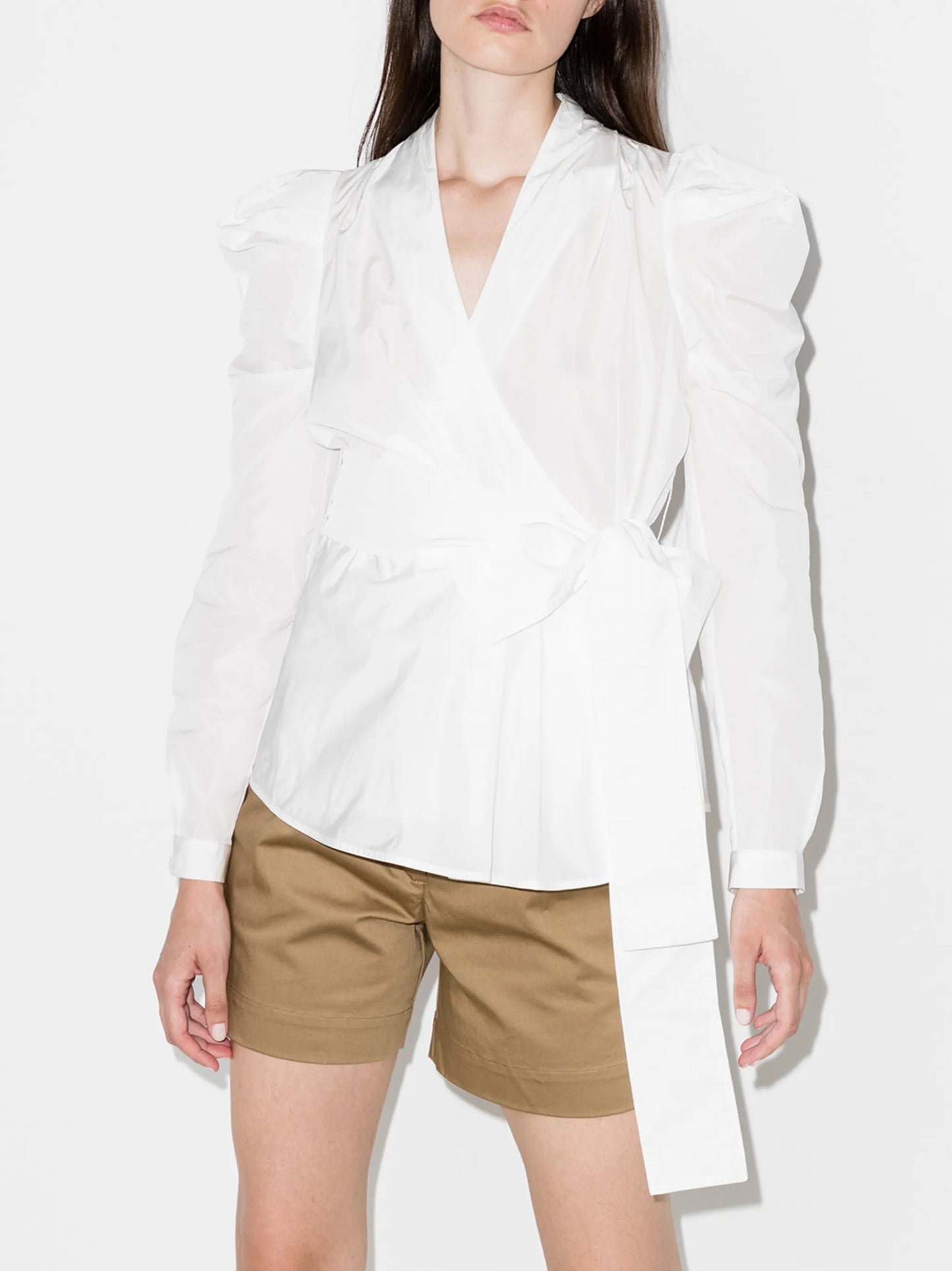 Agnes ruched wrap shirt