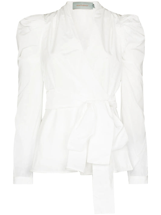 Agnes ruched wrap shirt