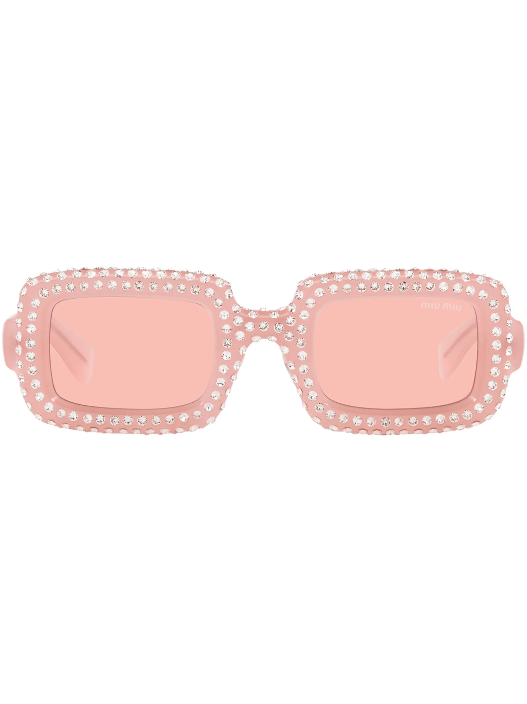 crystal-embellished rectangle-frame sunglasses