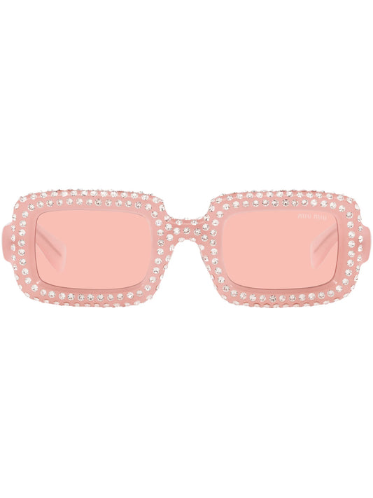crystal-embellished rectangle-frame sunglasses