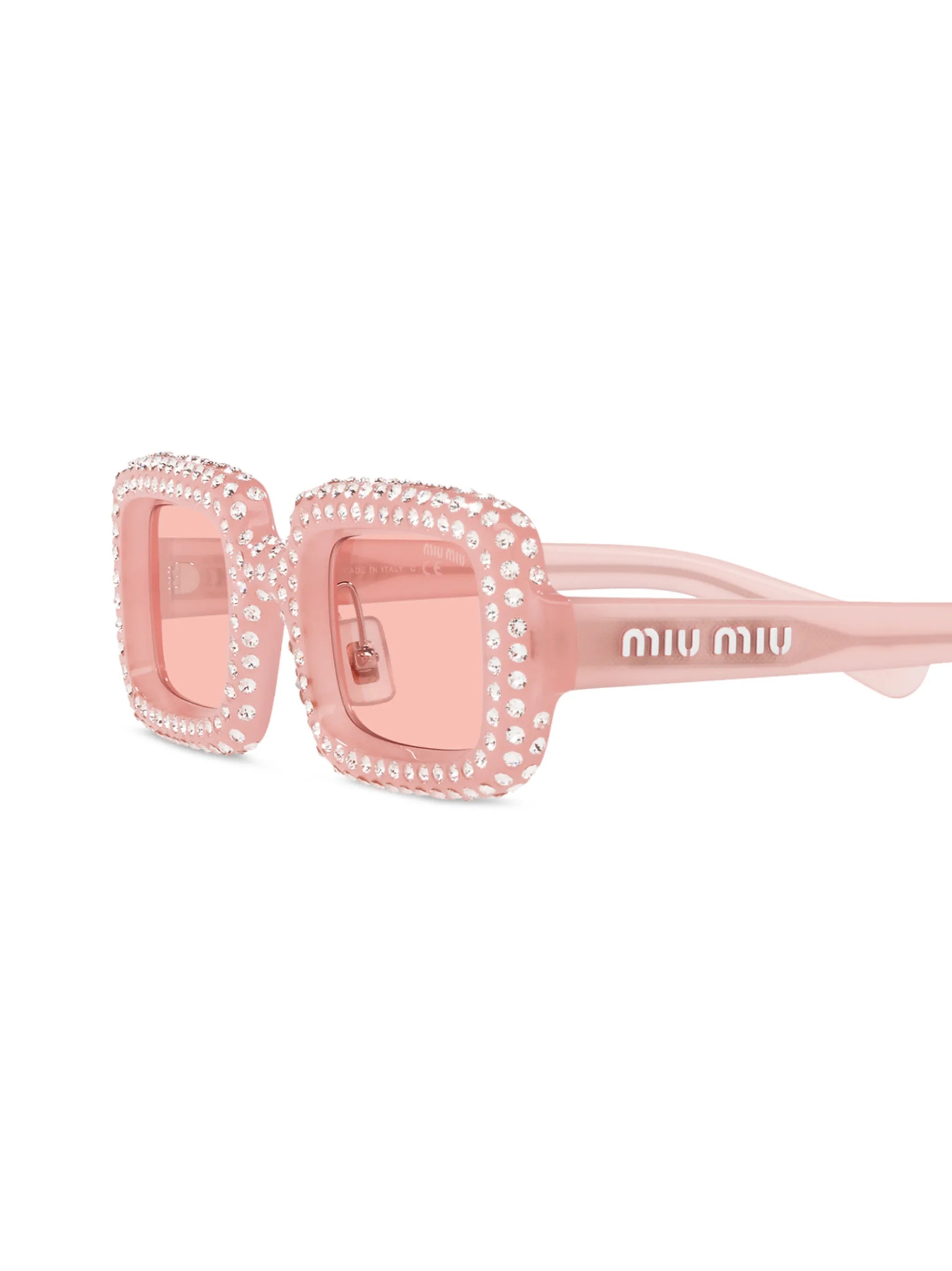 crystal-embellished rectangle-frame sunglasses