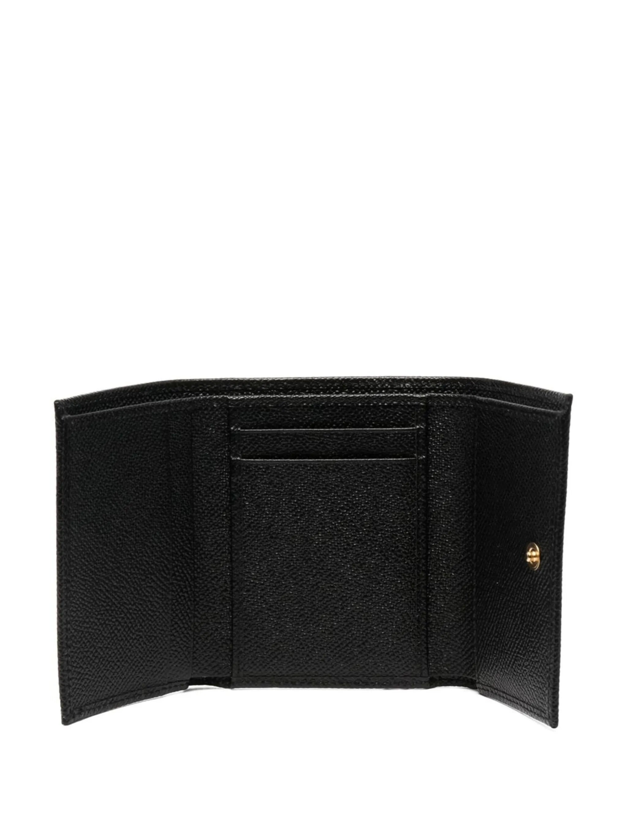 logo plaque tri-fold wallet