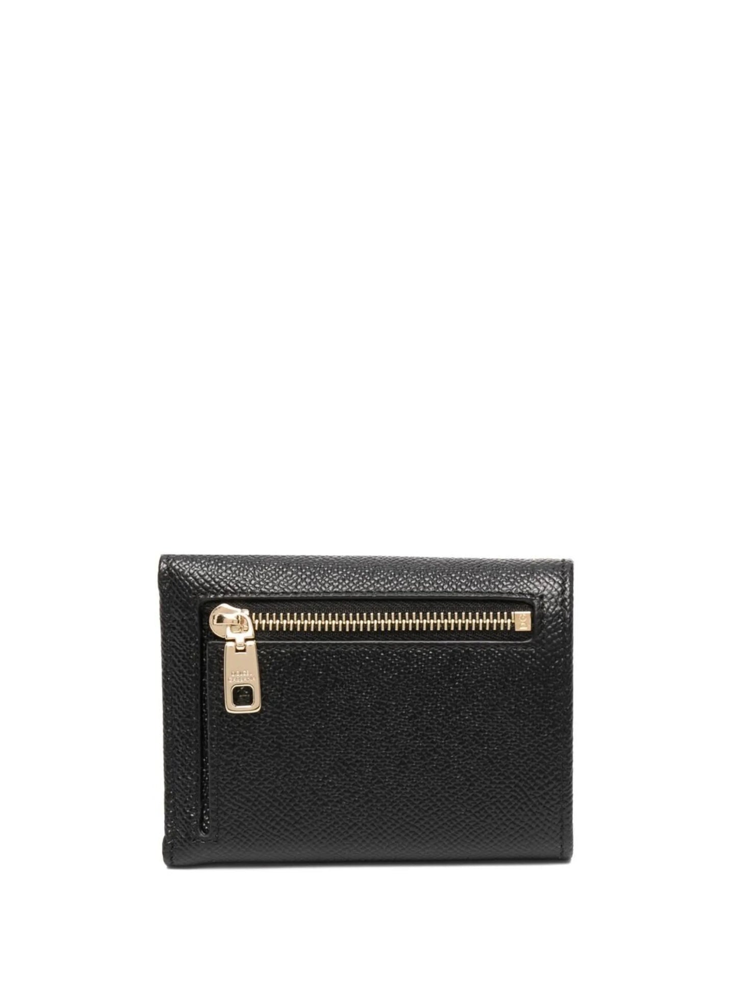 logo plaque tri-fold wallet
