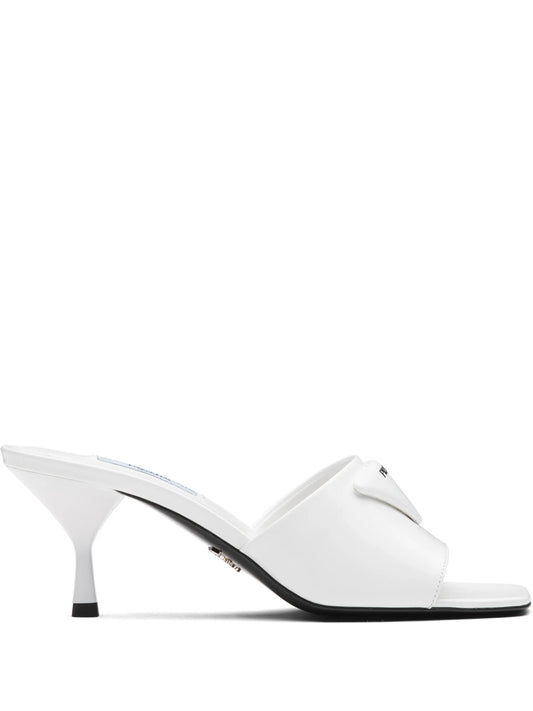 triangle logo mid-heel sandals