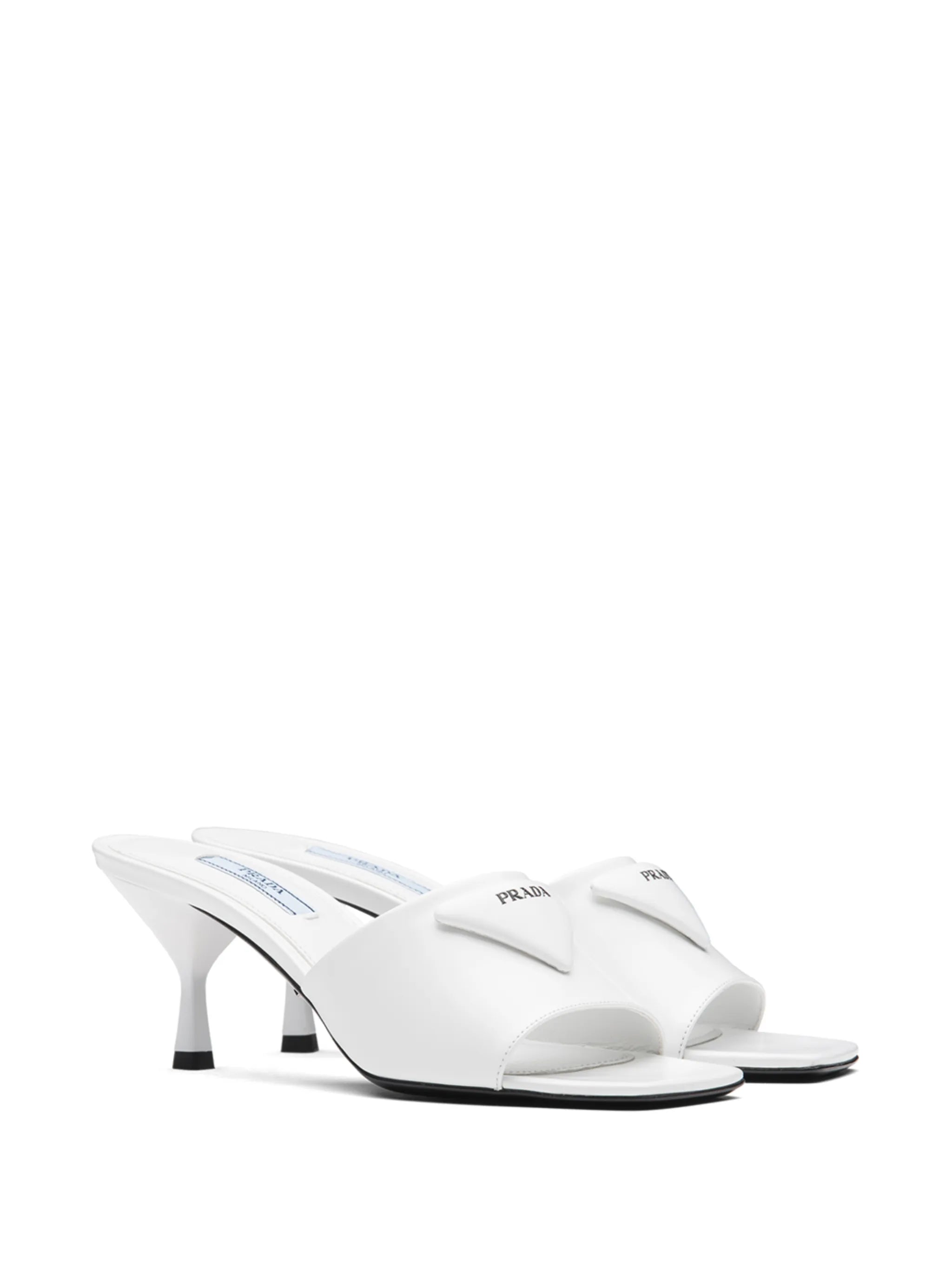 triangle logo mid-heel sandals