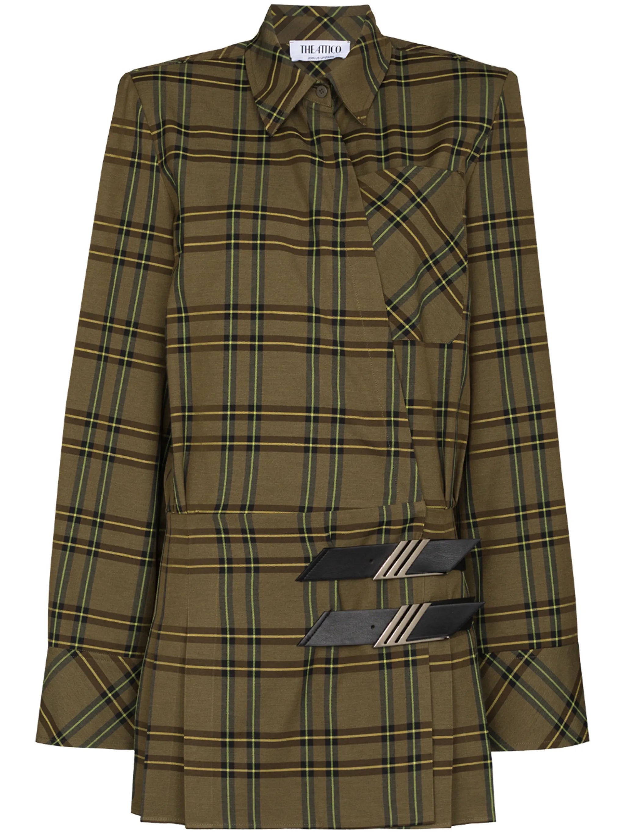 checked mini shirt dress