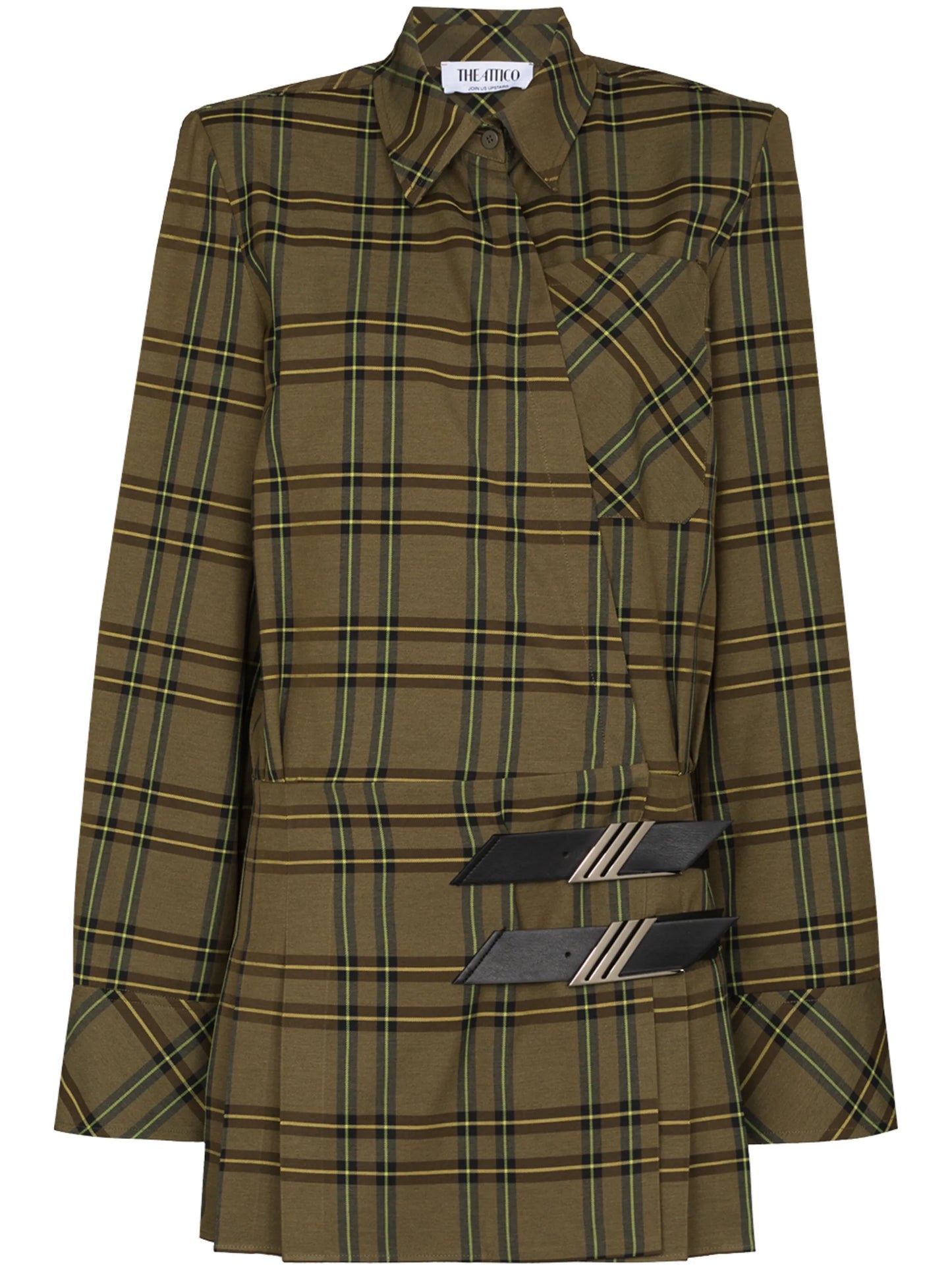 checked mini shirt dress