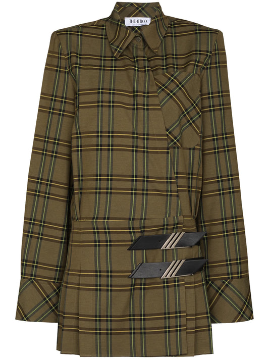 checked mini shirt dress