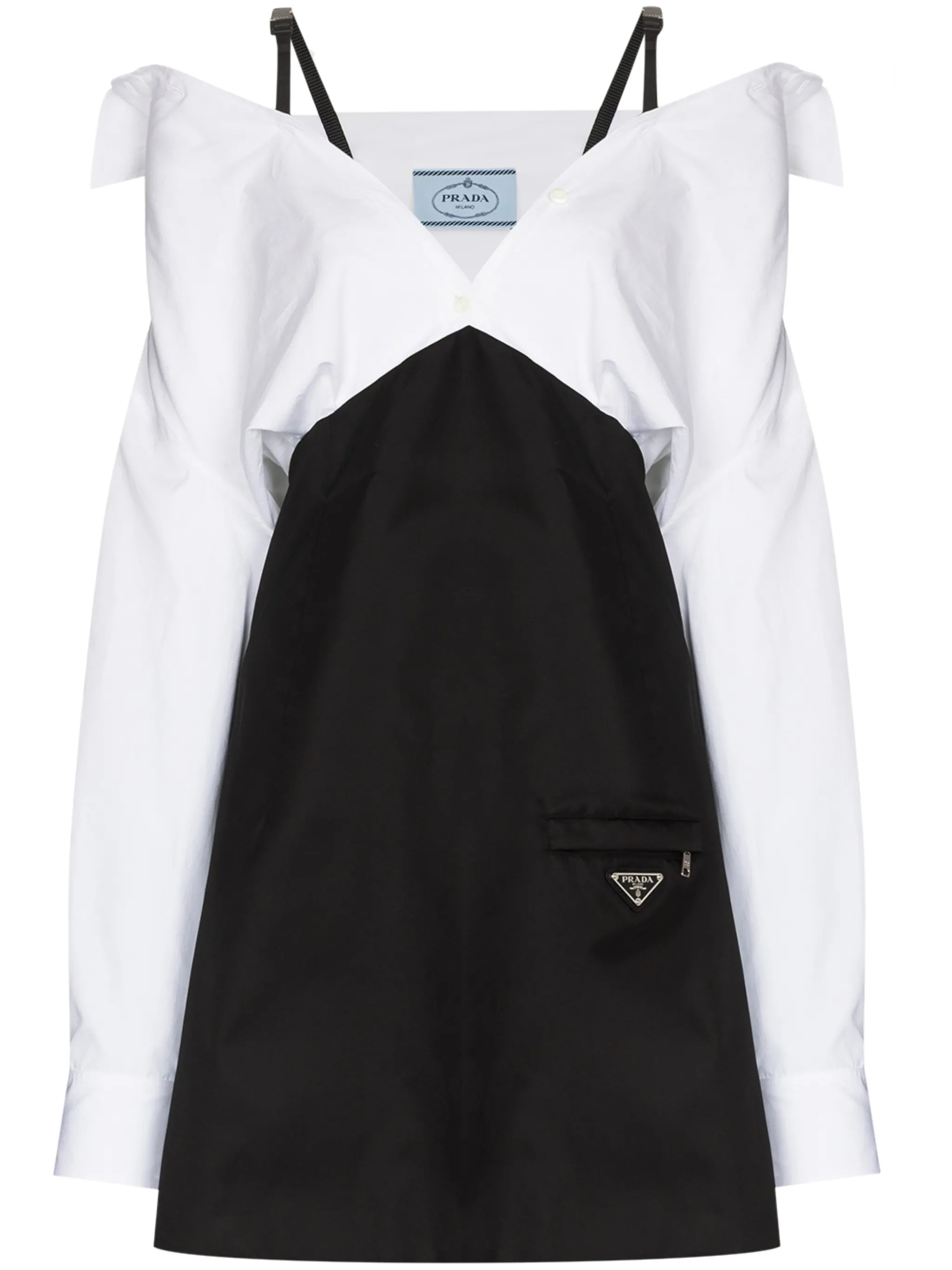 panelled V-neck dress