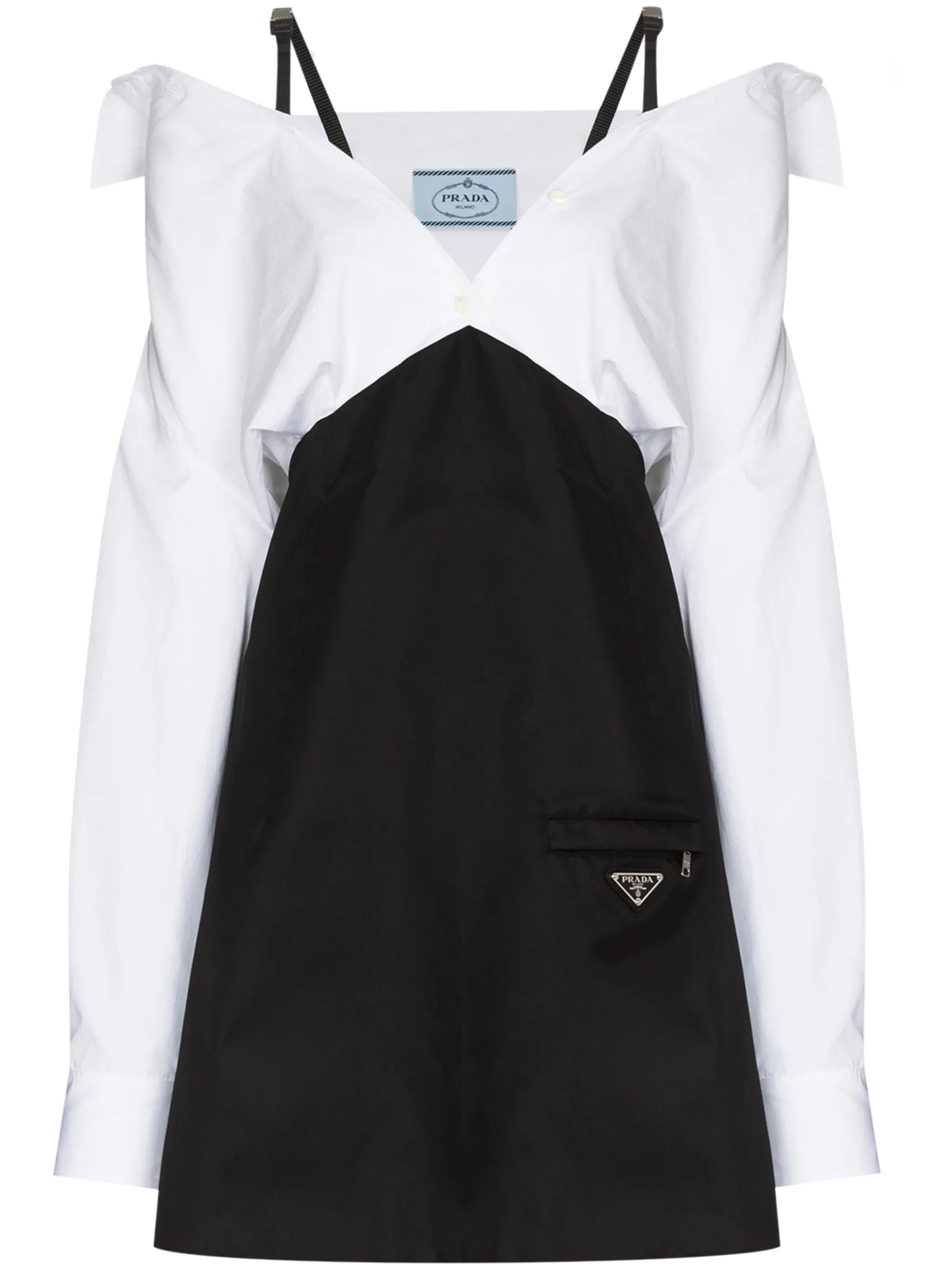 panelled V-neck dress