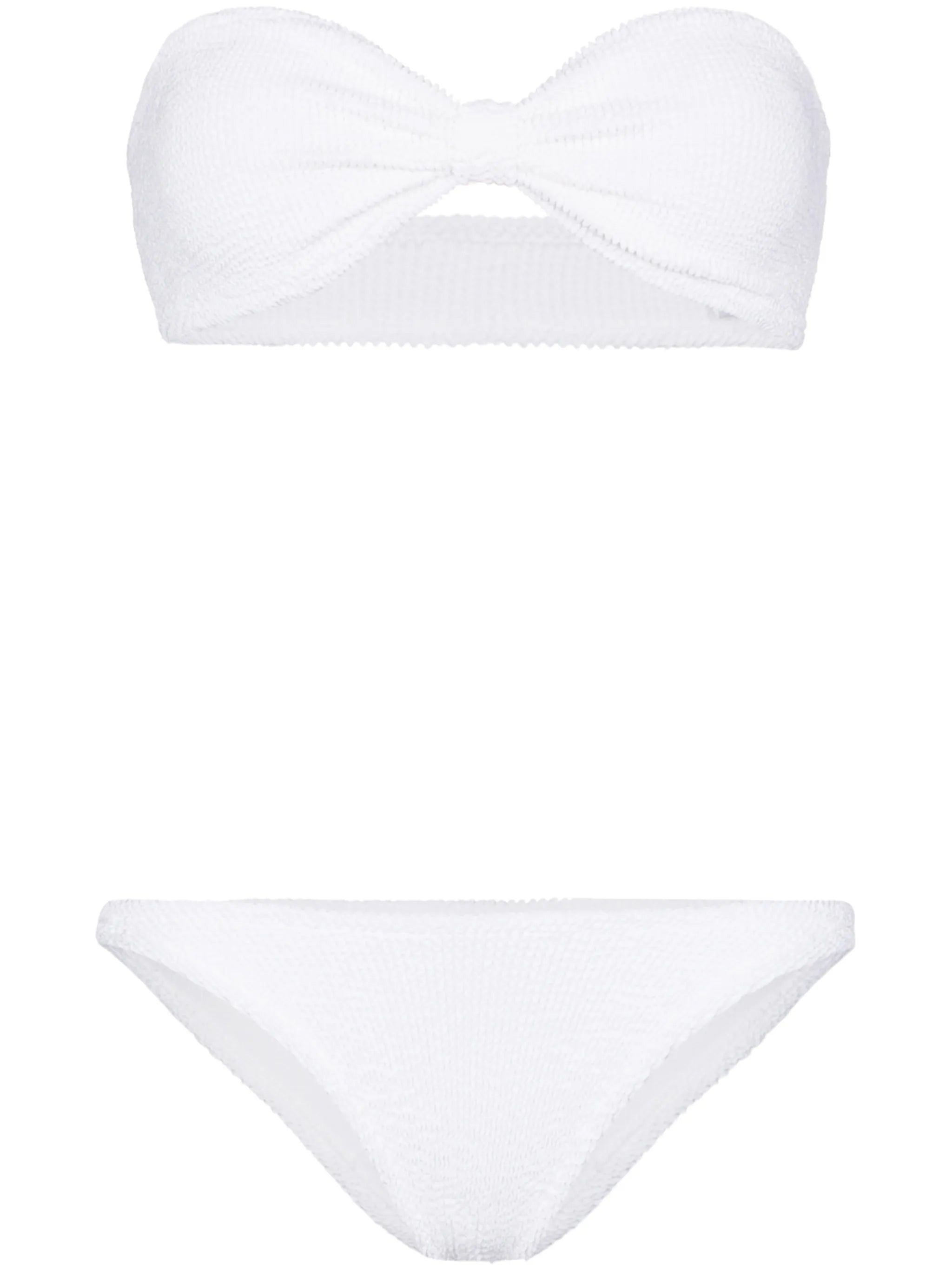 Jean seersucker bandeau-style bikini