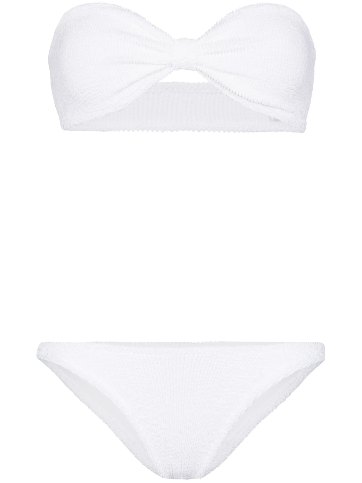 Jean seersucker bandeau-style bikini