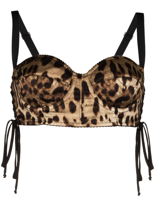 leopard print satin bralette