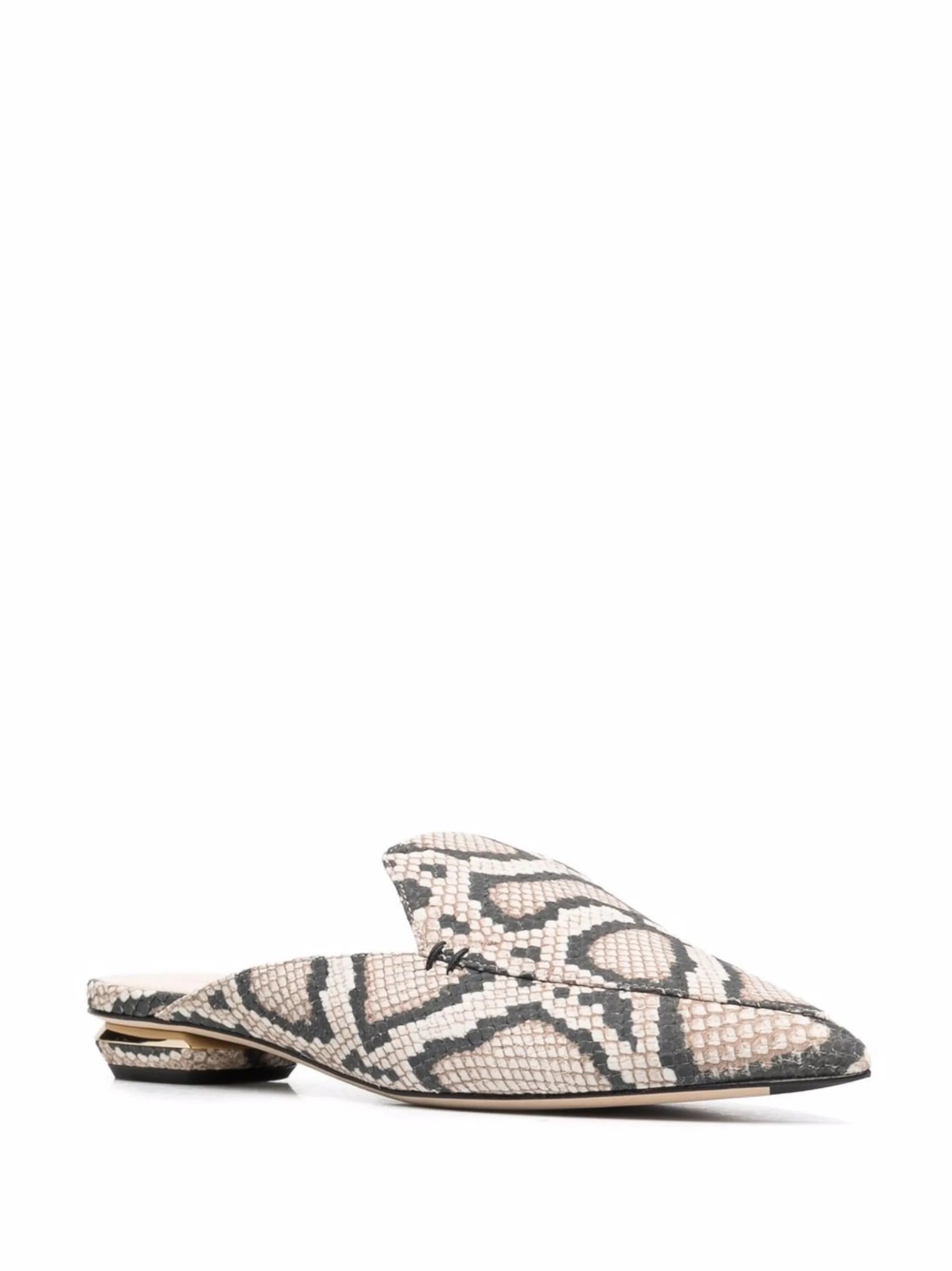 BEYA 18mm snake print mules