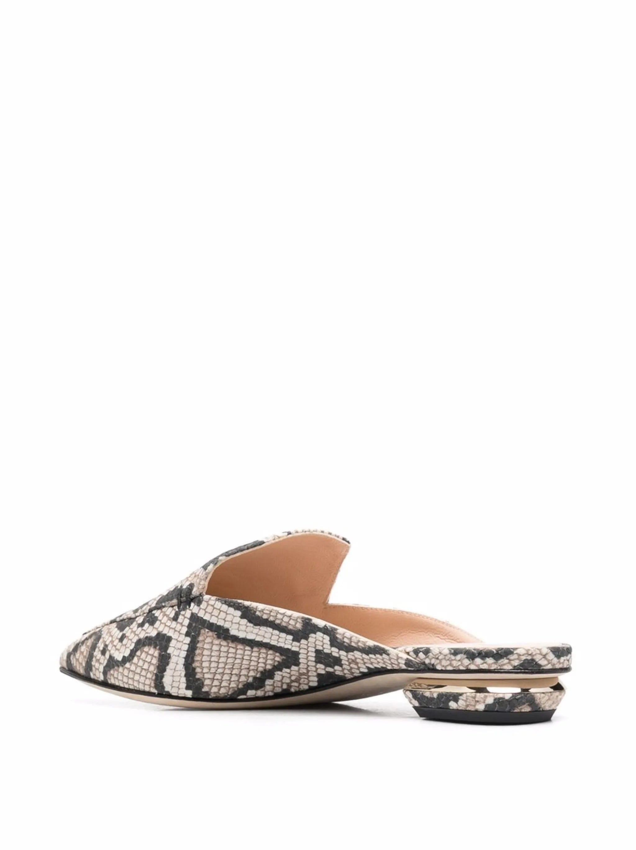 BEYA 18mm snake print mules