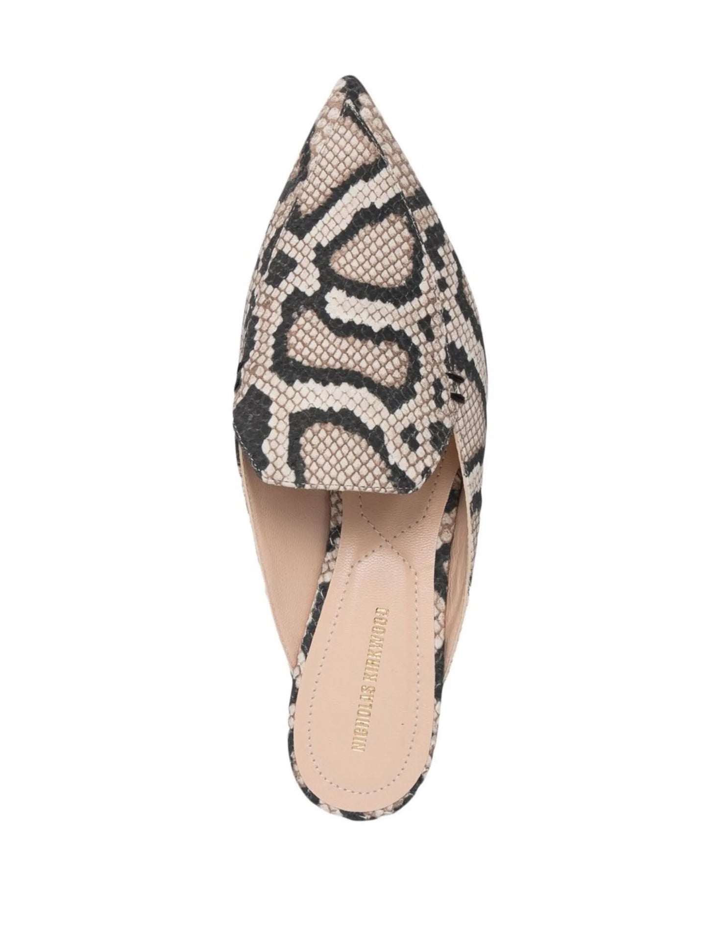 BEYA 18mm snake print mules