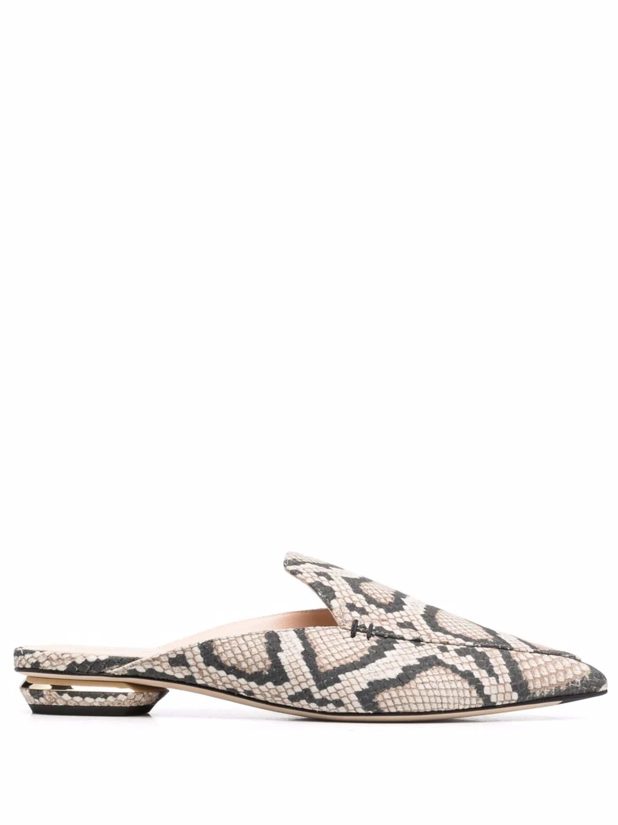BEYA 18mm snake print mules